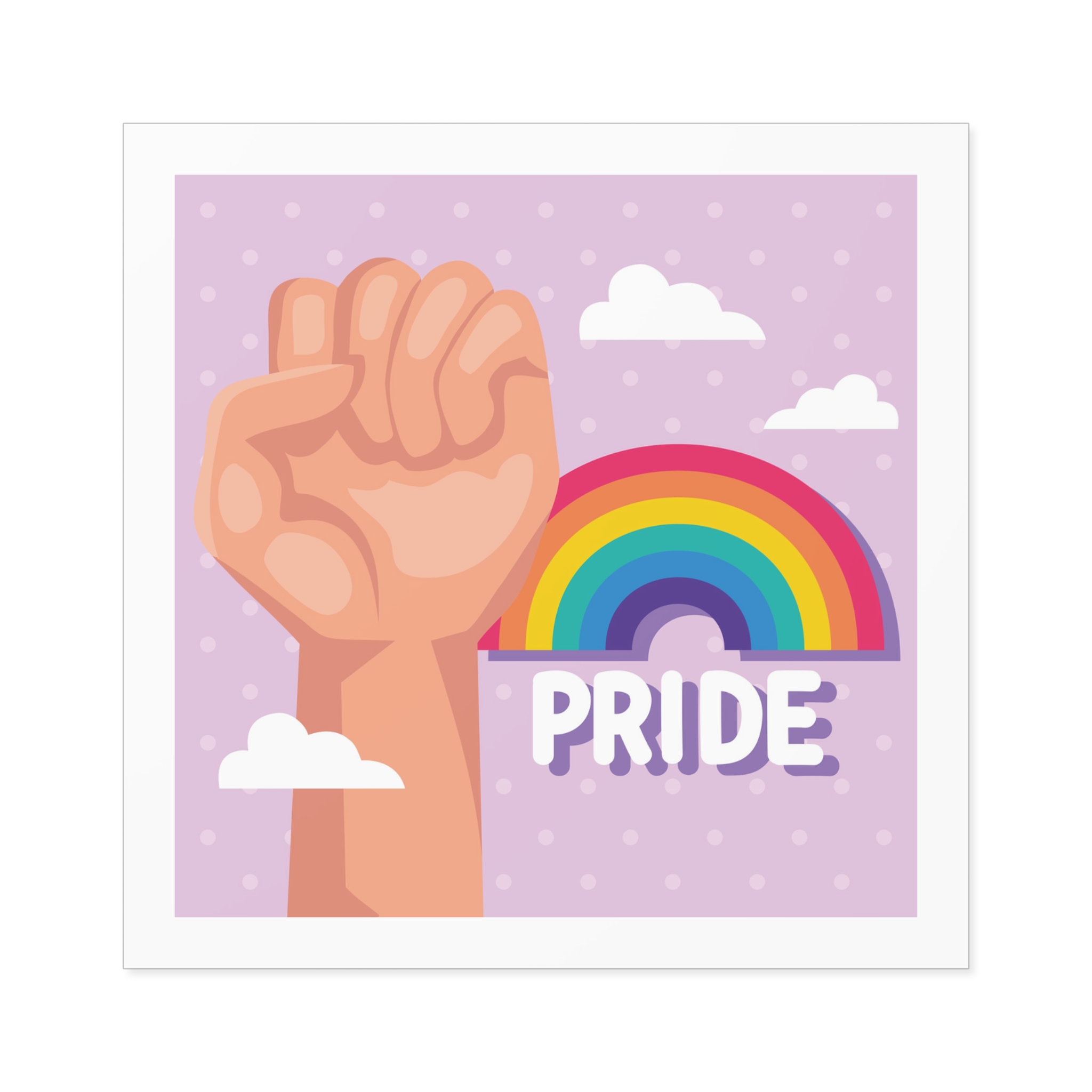 Pride Lettering With Rainbow Card Laminate Stickers Square - Image 73