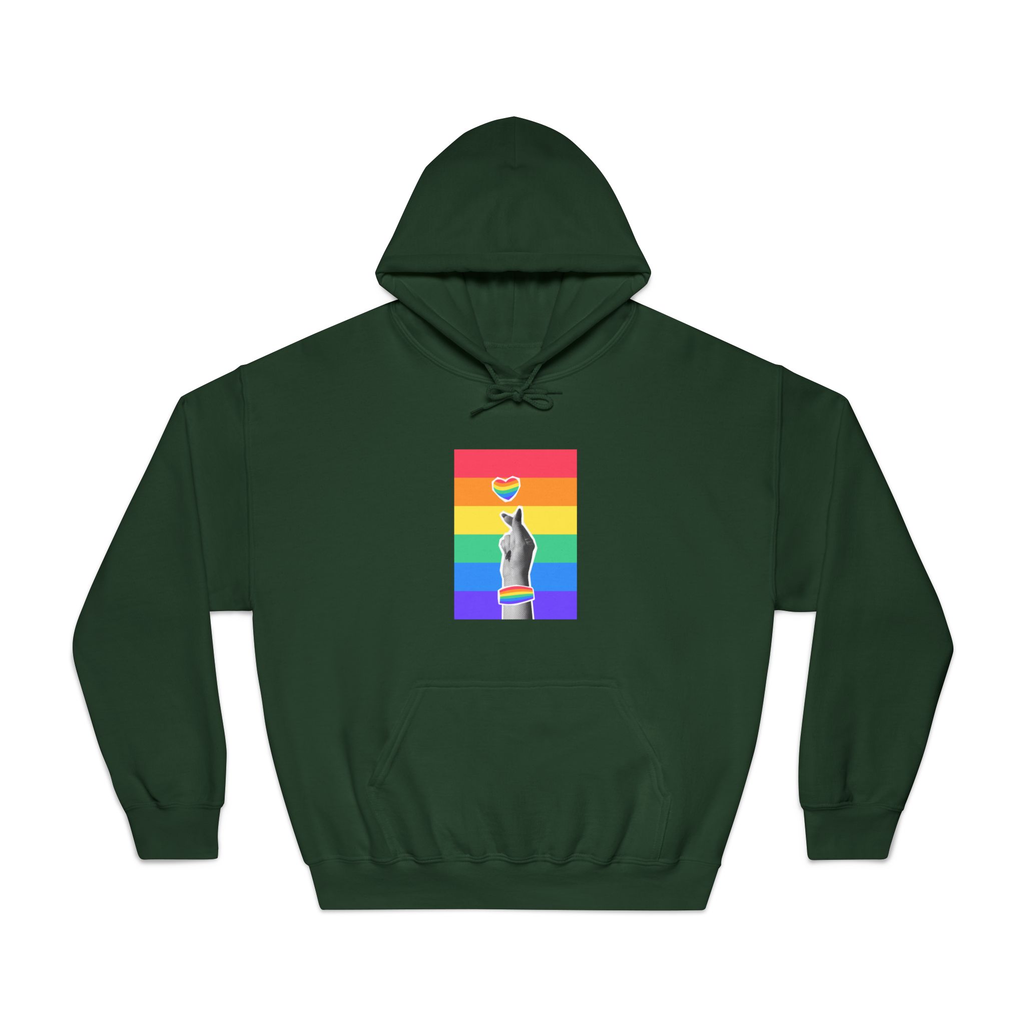 Lgbtq Trendy Retro Collage Halftone Hands Unisex Dryblend Hooded Sweatshirt - Image 21