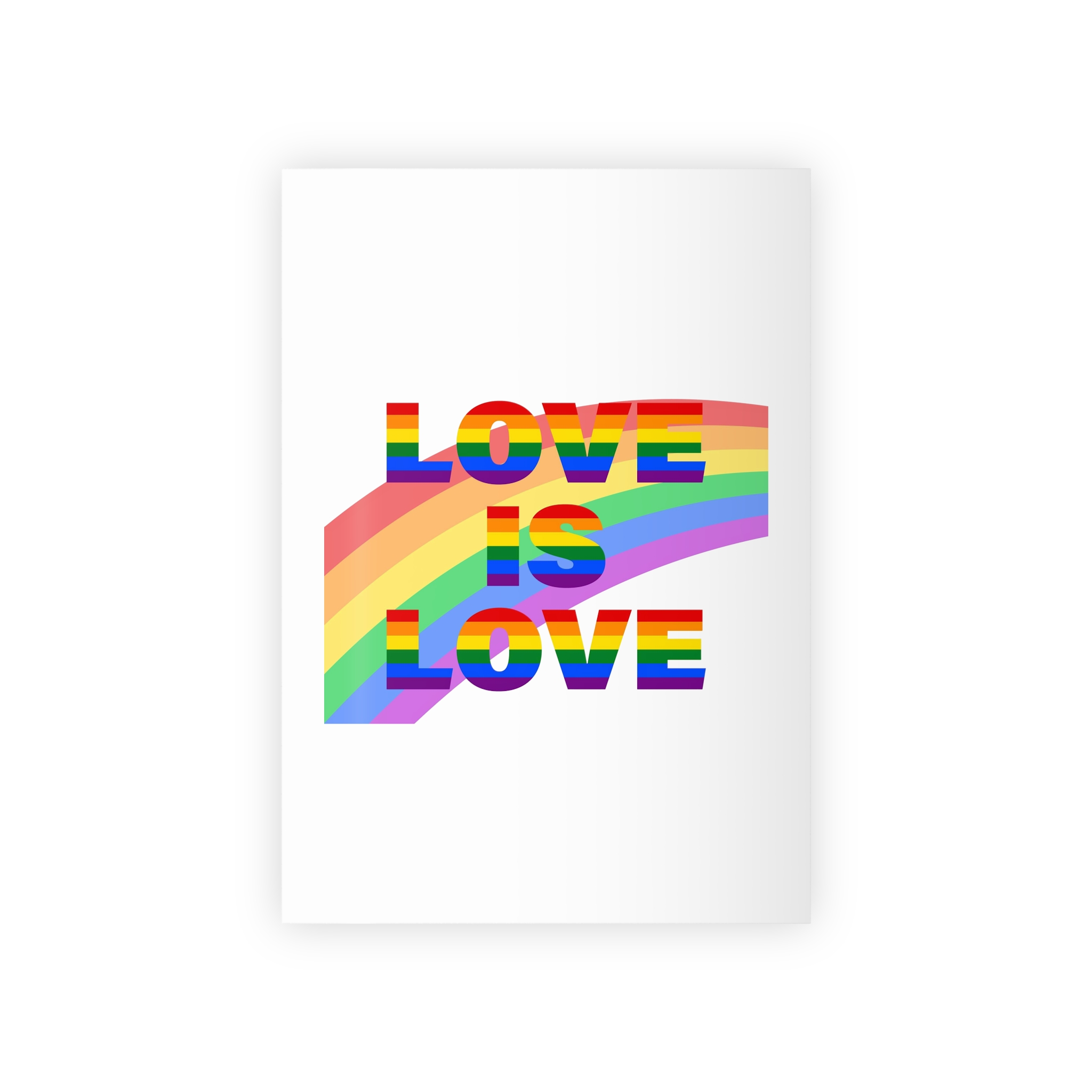 Colorful Rainbow Colors Lgbt Flag Text Love Is Love White Background Poster Banner Gift Wrapping Paper Rolls 1pc