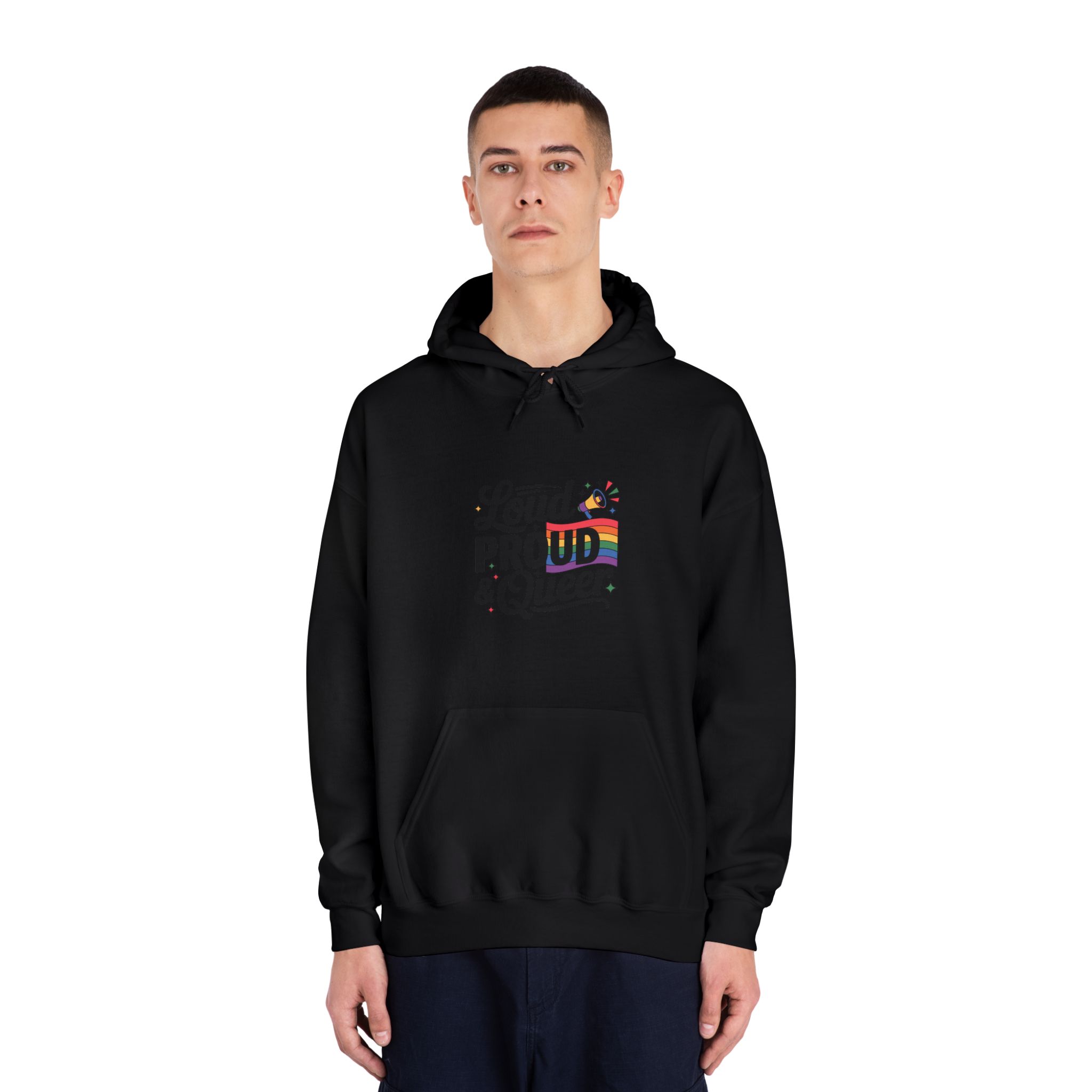 Loud Proud Queer T Shirt Design Isolated White Background2 Unisex Dryblend Hooded Sweatshirt - Image 11