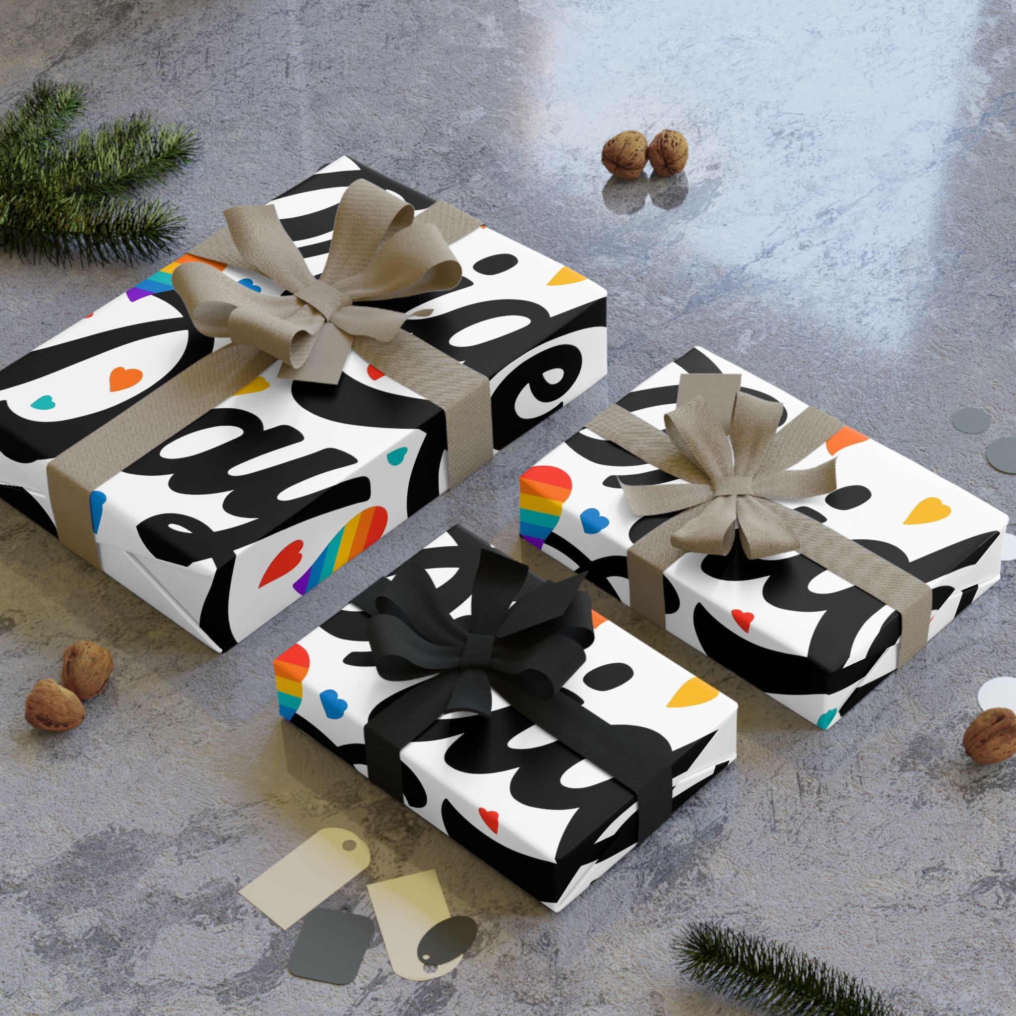 Hand Drawn Pride Day Lettering Gift Wrapping Paper Rolls 1pc - Image 4