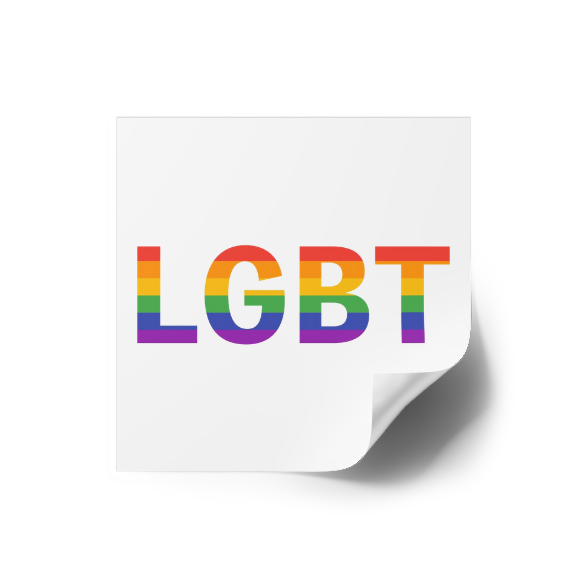 Lgbt Rainbow Colors Lgbt Logo Laminate Stickers Square - Image 2