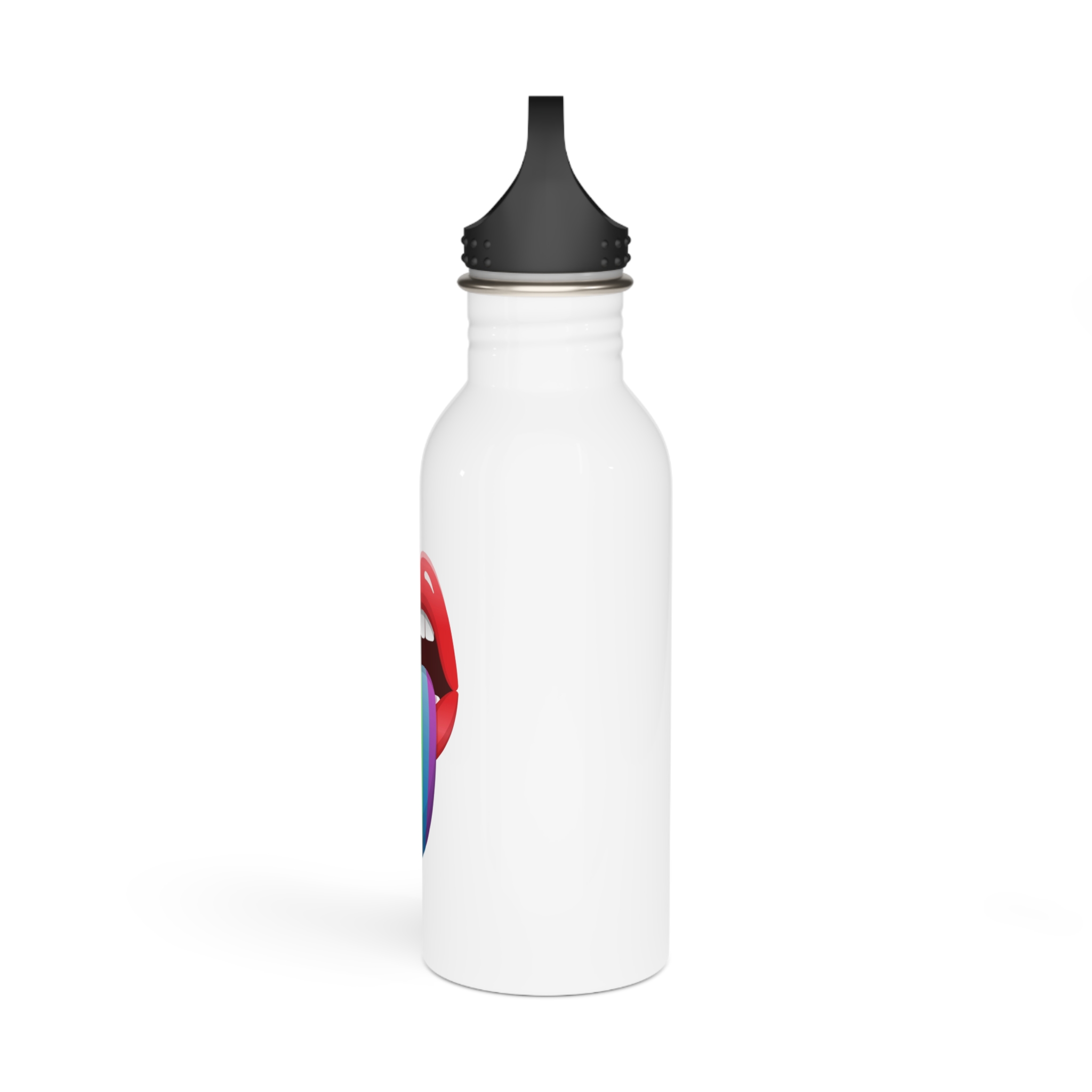 Lgbt Lips With Rainbow Color Tongue Stainless Steel Water Bottle - Image 4