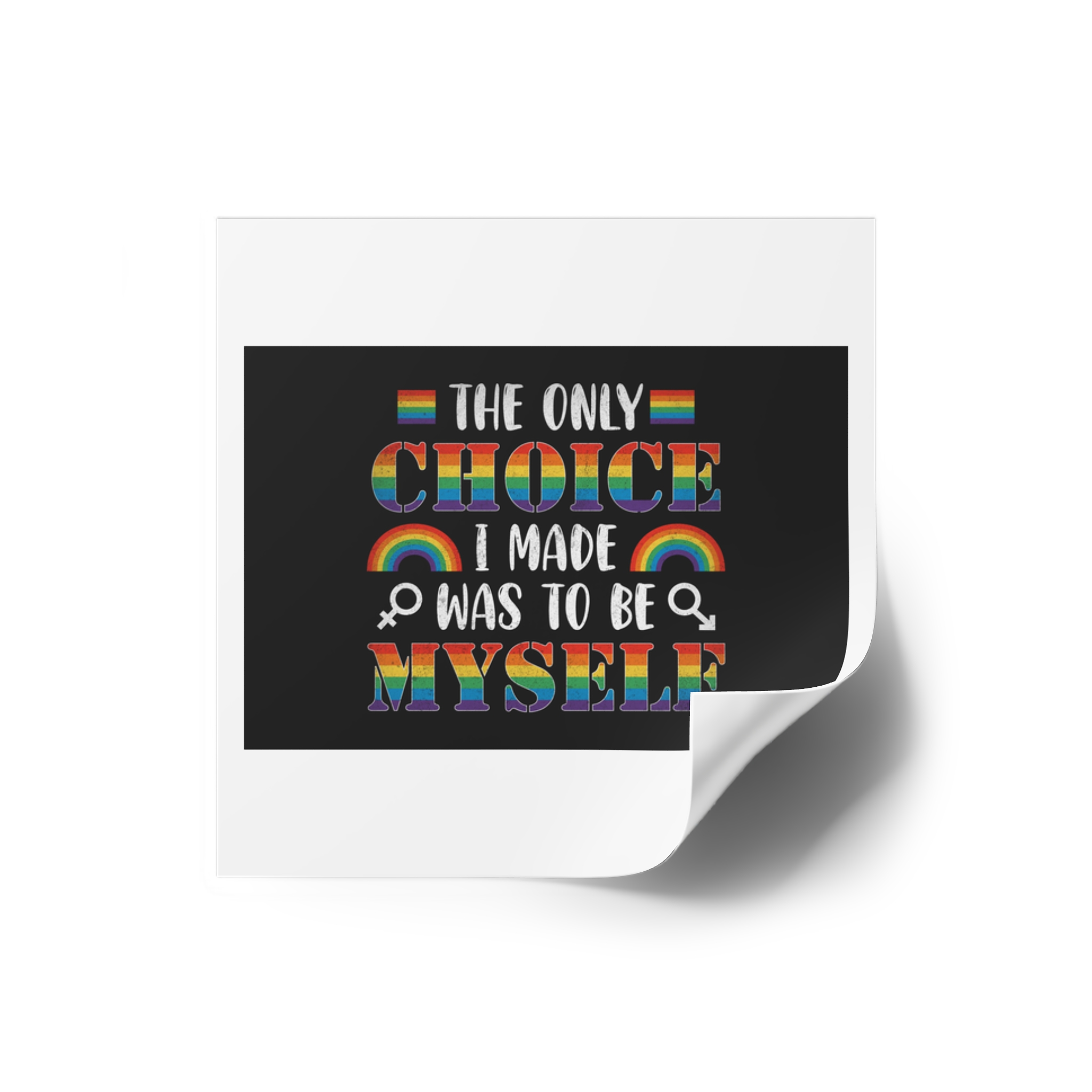 Pride Gay Rainbow Typography Vector Premium T Shirt Laminate Stickers Square - Image 10