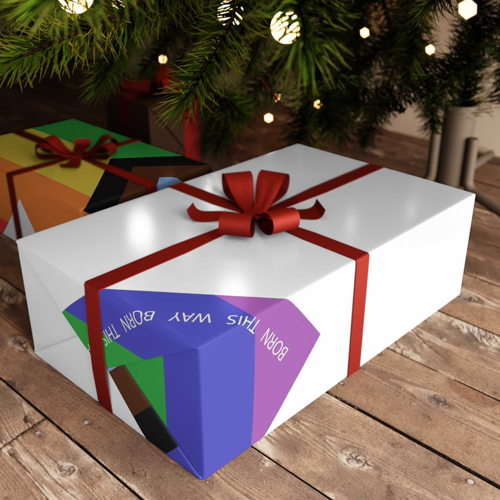 Heart Shaped Lgbtq Flag Flat Vector Illustration Gift Wrapping Paper Sheets 1pc - Image 3