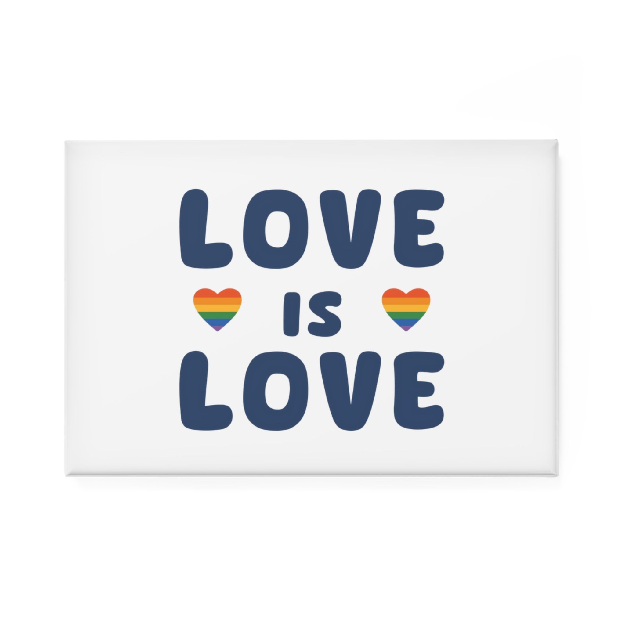 Vector Illustration With Text Love Is Love With Rainbow Heart Symbols Representing Lgbtq Gay Pride Button Magnet Rectangle 1 And 10 Pcs