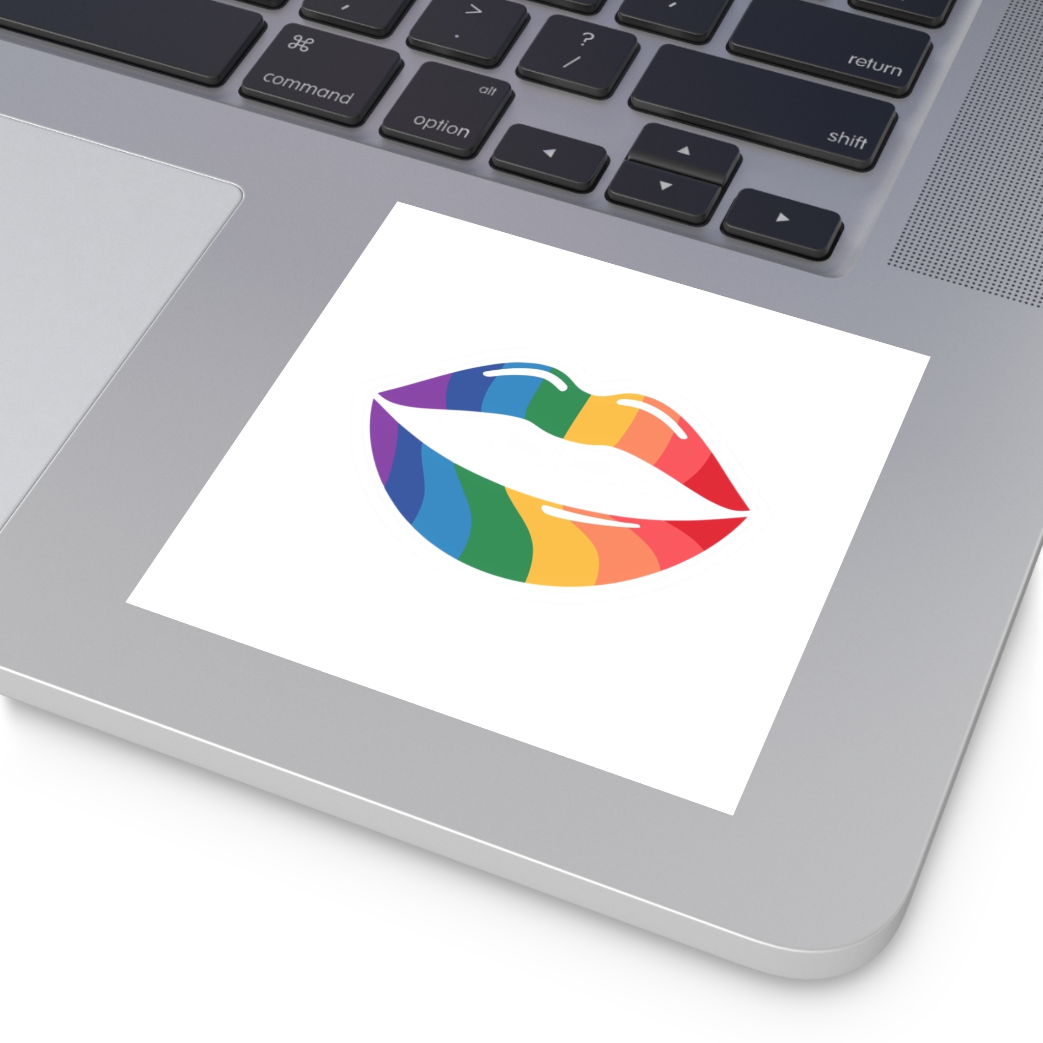 Rainbow Lips Illustration Laminate Stickers Square - Image 19