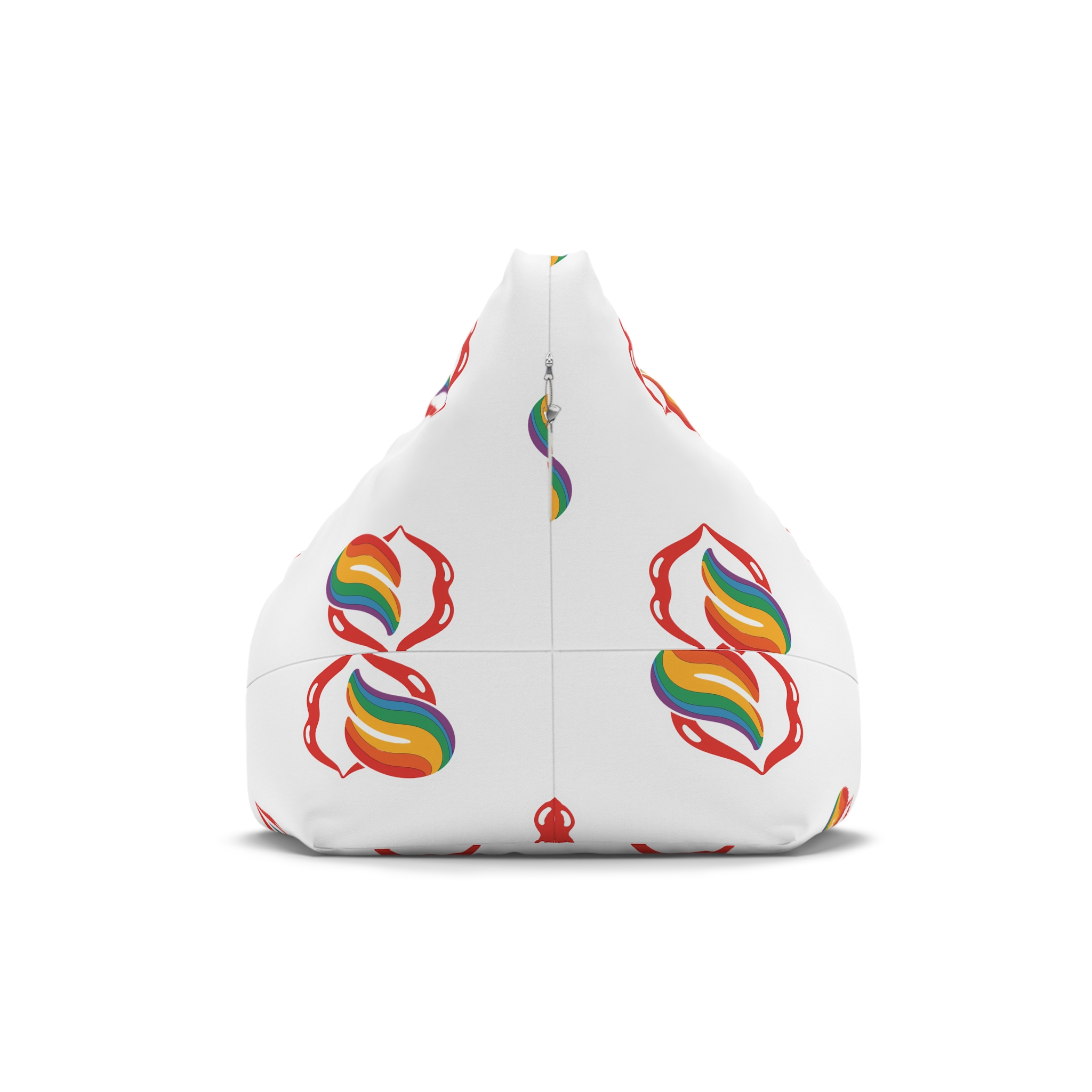 Rainbow Tongue Pop Art Lips Illustration Bean Bag Chair Cover - Image 2