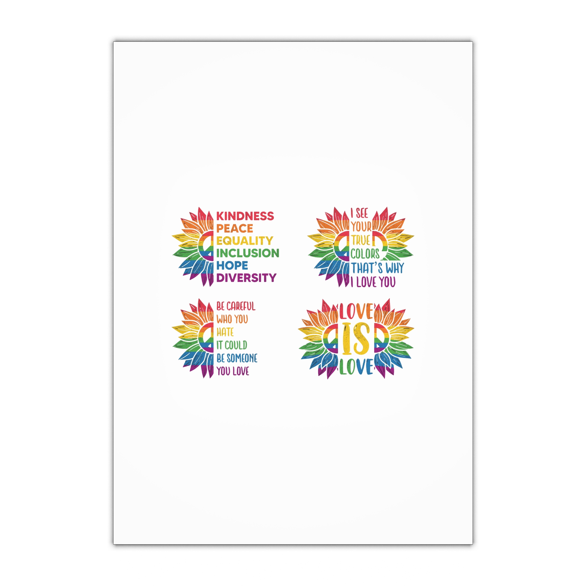Sunflower Pride Gay Rainbow T Shirt Design Gift Wrapping Paper Sheets 1pc