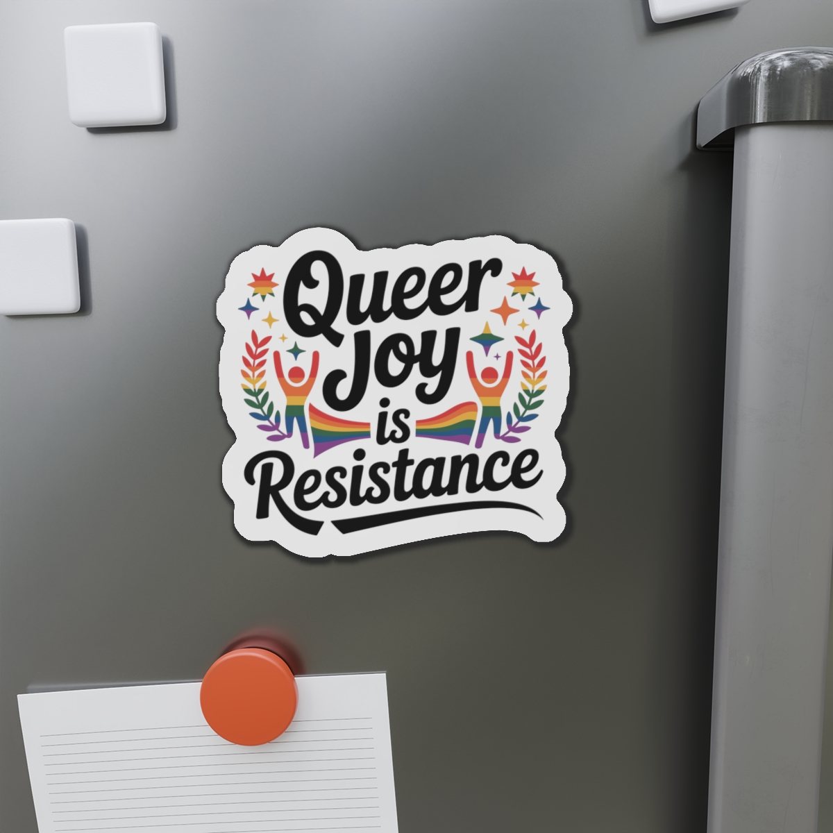 Queer Joy Is Resistance T Shirt Design Isolated White Background Die Cut Magnets - Image 14