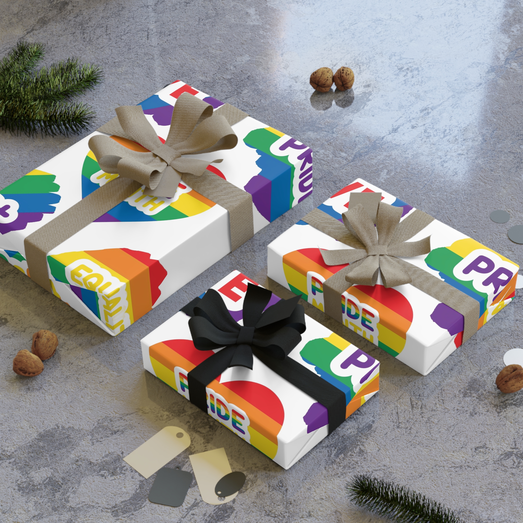 Pride Month Stickers Rainbow Lgbtq Flag Love Equality Gift Wrapping Paper Rolls 1pc - Image 4