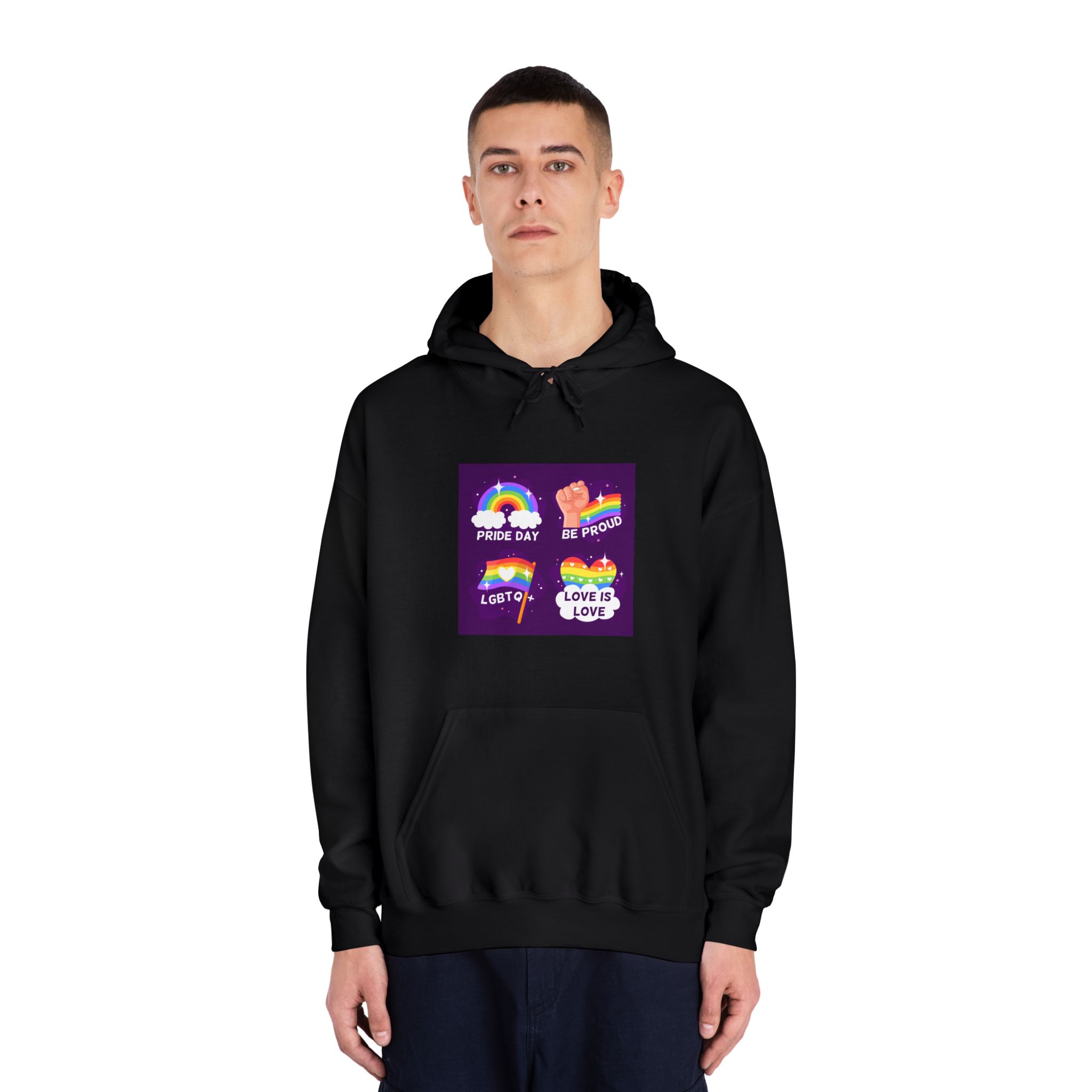 Pride Day Badges Collection Unisex Dryblend Hooded Sweatshirt - Image 11