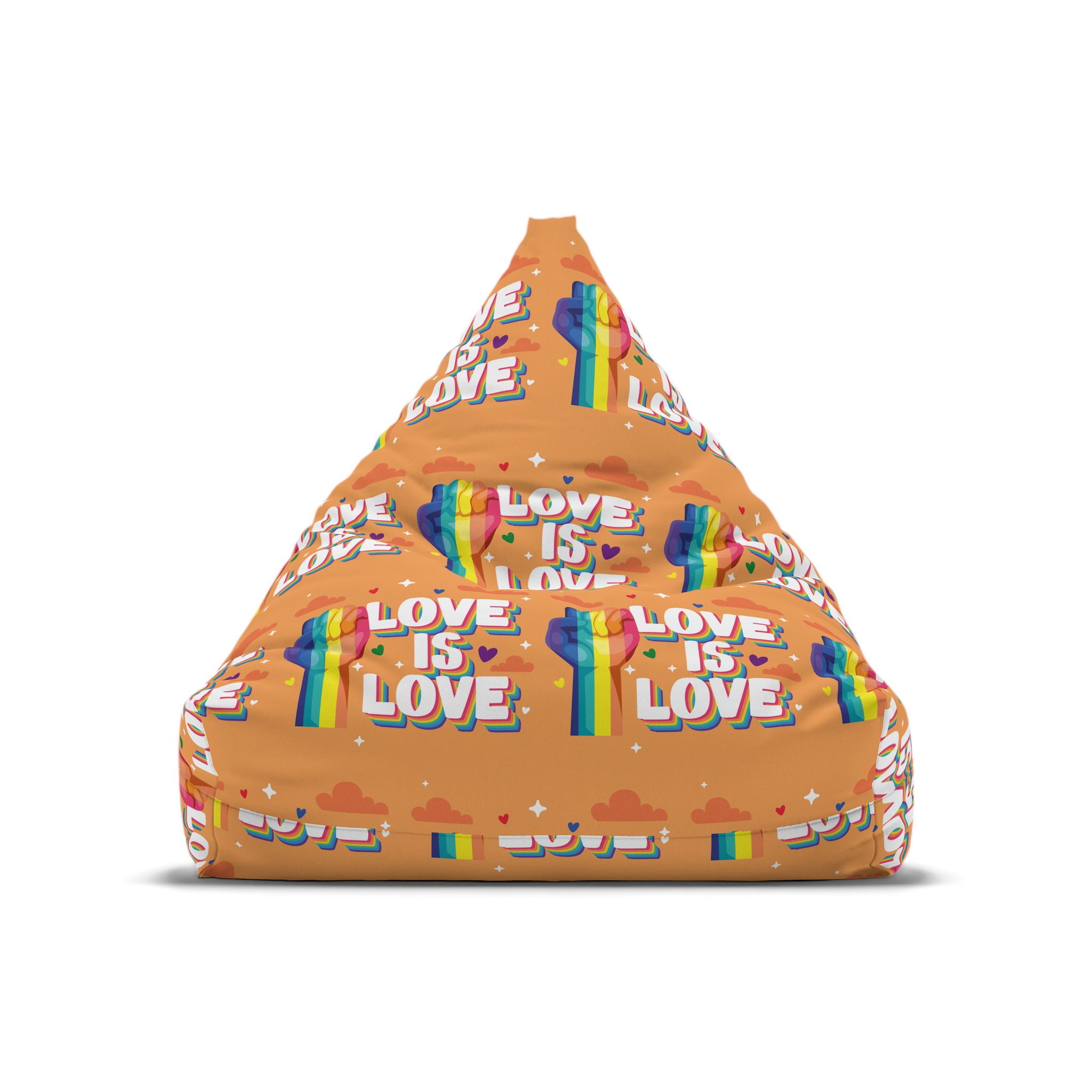 Love Is Love Lettering With Fist Bean Bag Chair Cover - Image 5