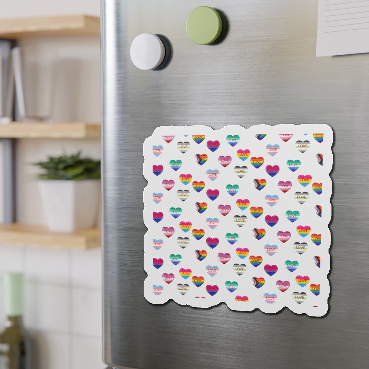Background With Lgbt Flags Color Hearts Die Cut Magnets - Image 15