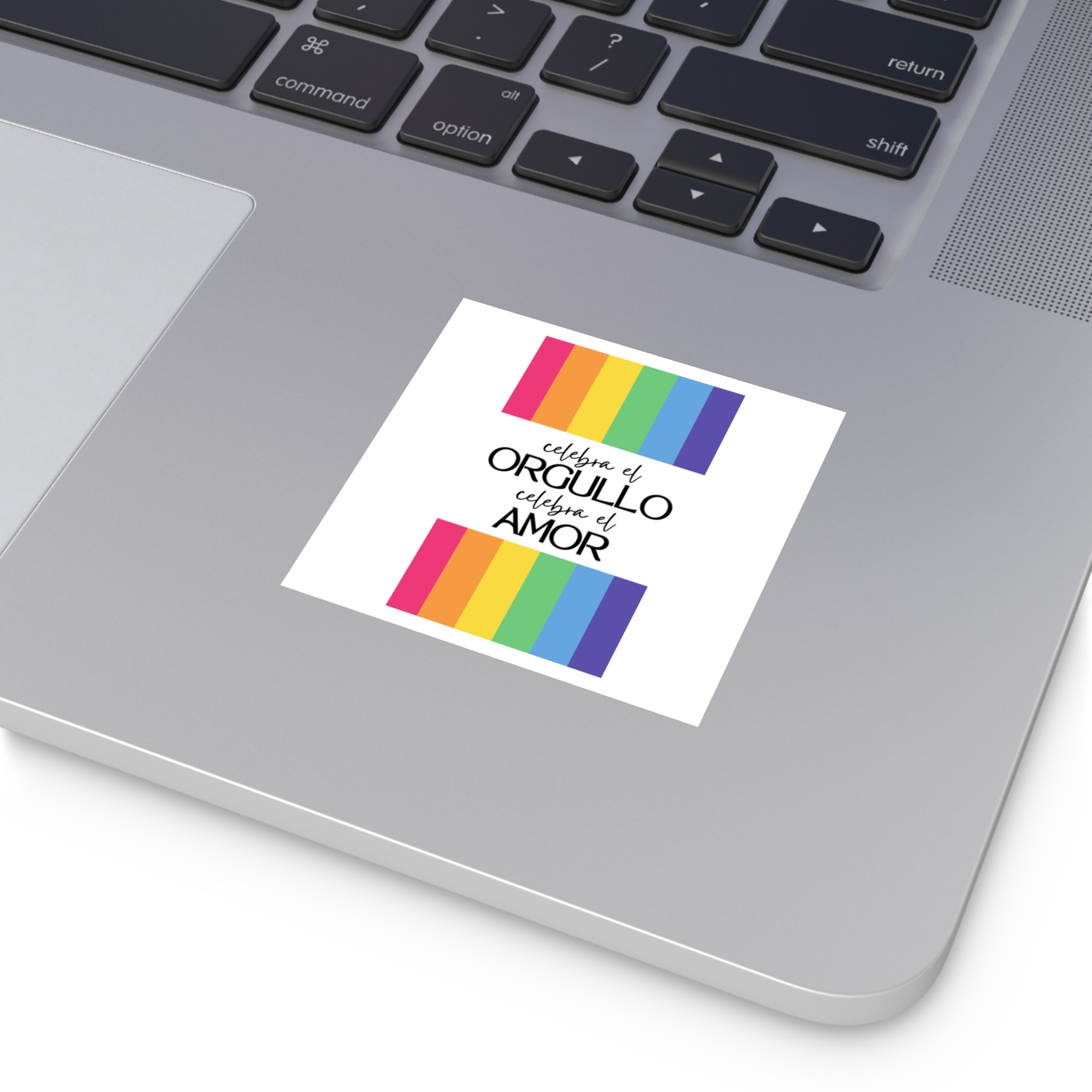 Happy Pride Month Rainbow Background Template Design Laminate Stickers Square - Image 3