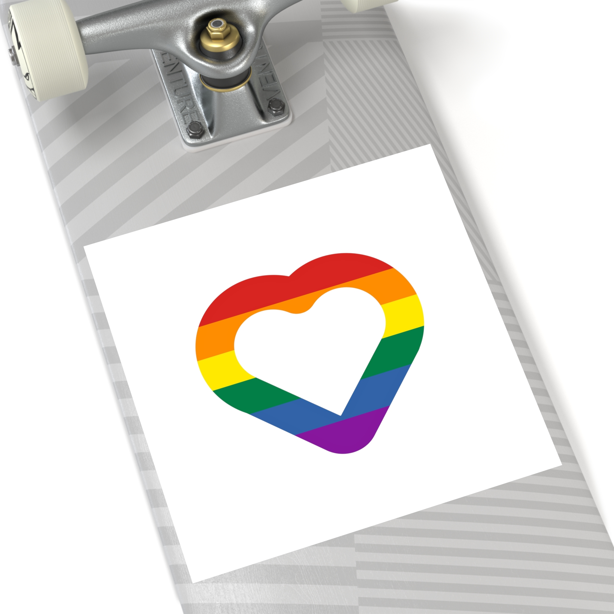 Pride Flag Heart Shape Icon Isolated White Background Lgbt Love Modern Sign Vector Illustration Laminate Stickers Square - Image 80