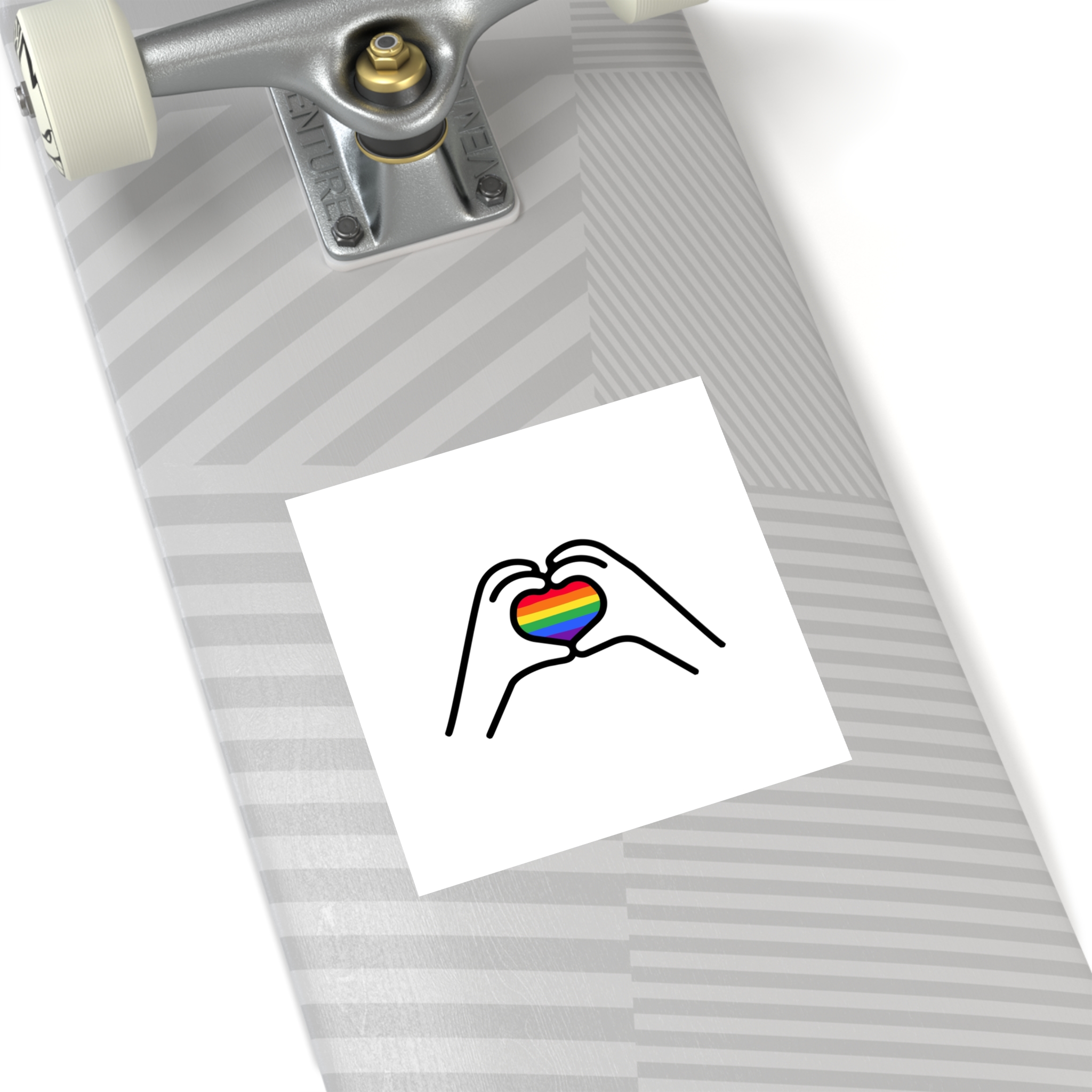 Lgbt Concept Heart Colors Lgbtq Flag Love Is Love Shape Heart Icon Lgbt Laminate Stickers Square - Image 44