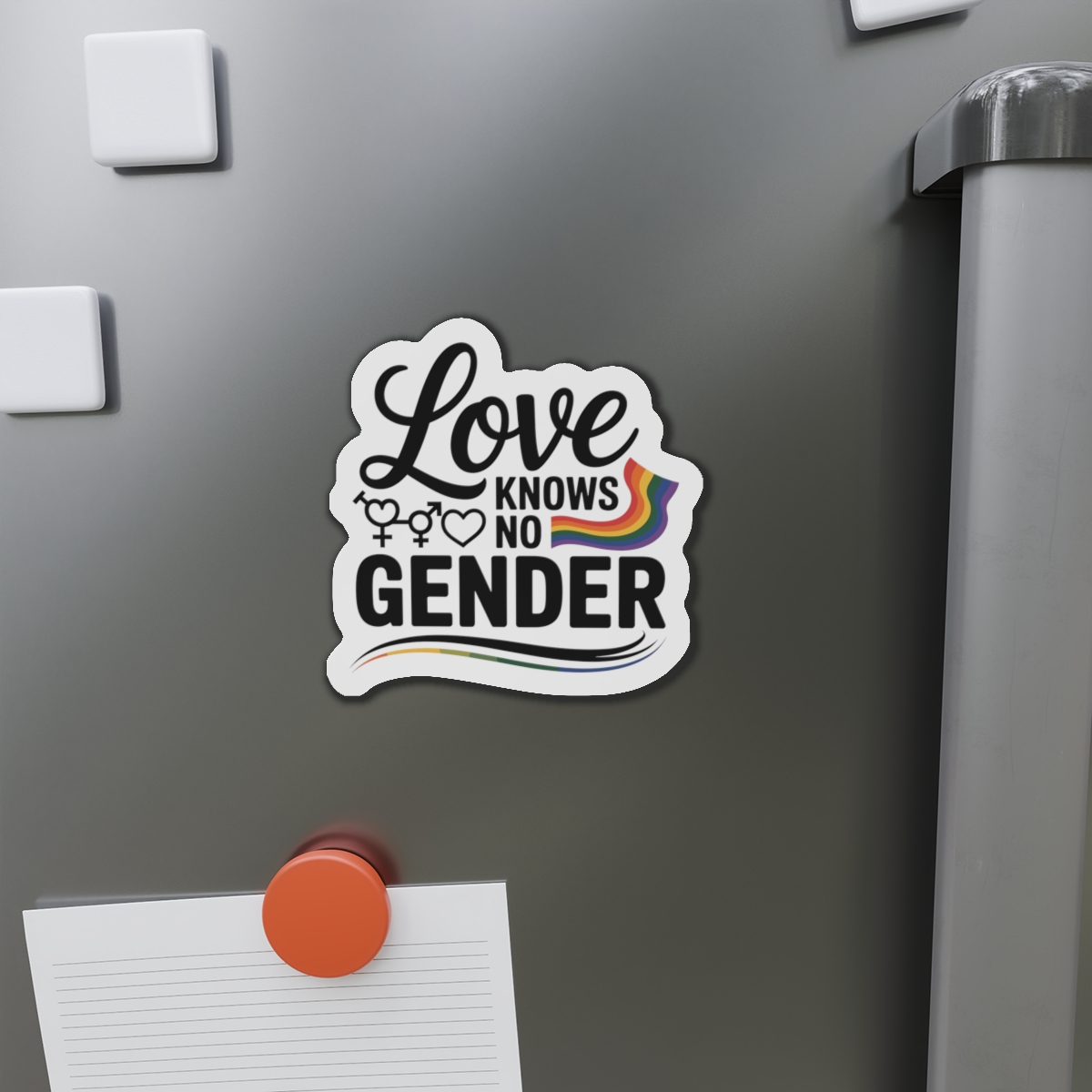 Love Knows No Gender T Shirt Design Isolated White Background Die Cut Magnets - Image 11