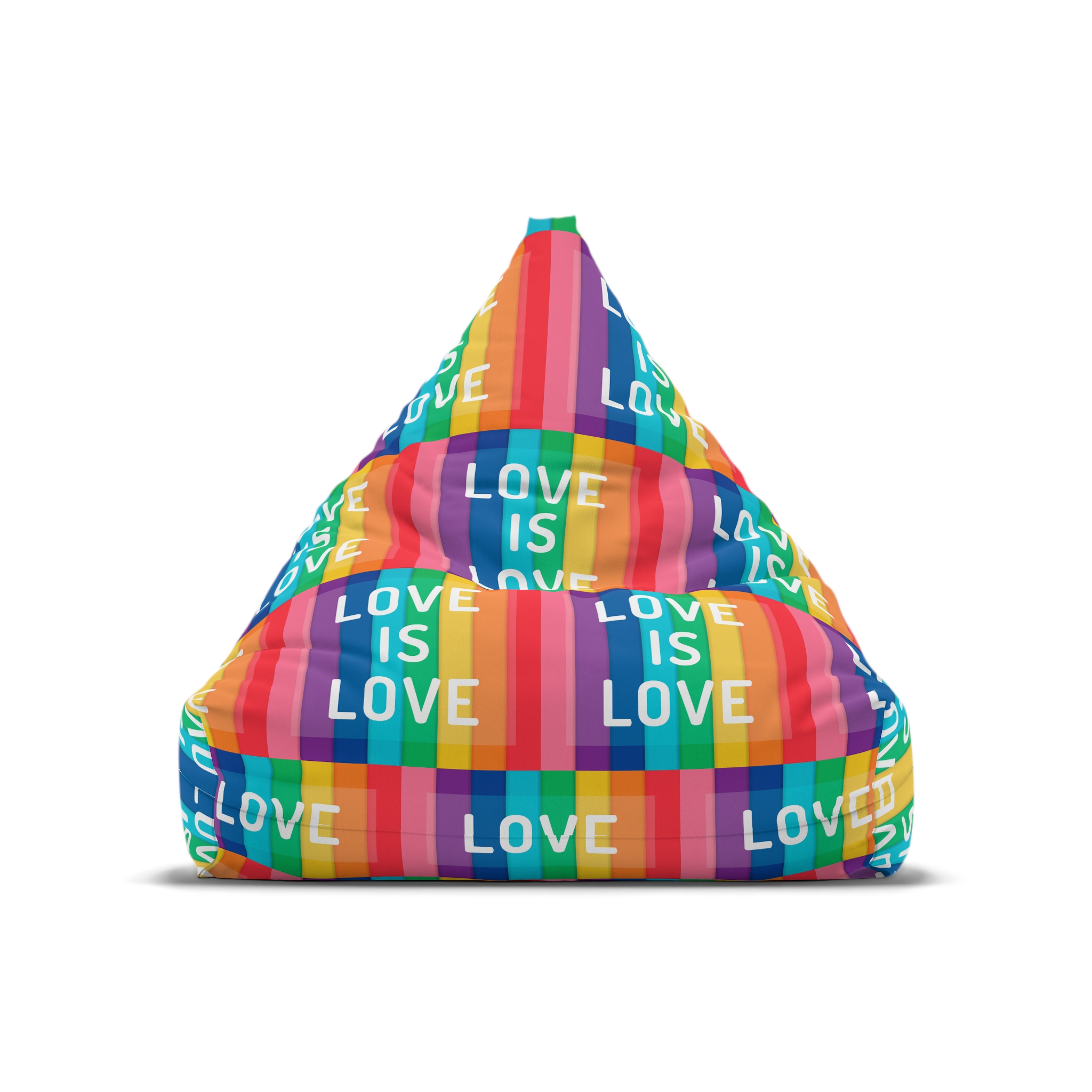 Rainbow Colored Background With Love Is Love Concept Pride Month Bean Bag Chair Cover - Image 5