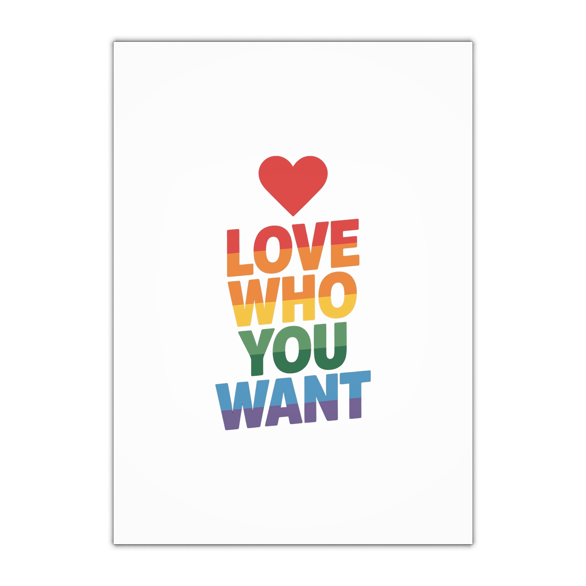 Rainbowcolored Text With Heart Symbol Saying Love Who You Want Gift Wrapping Paper Sheets 1pc
