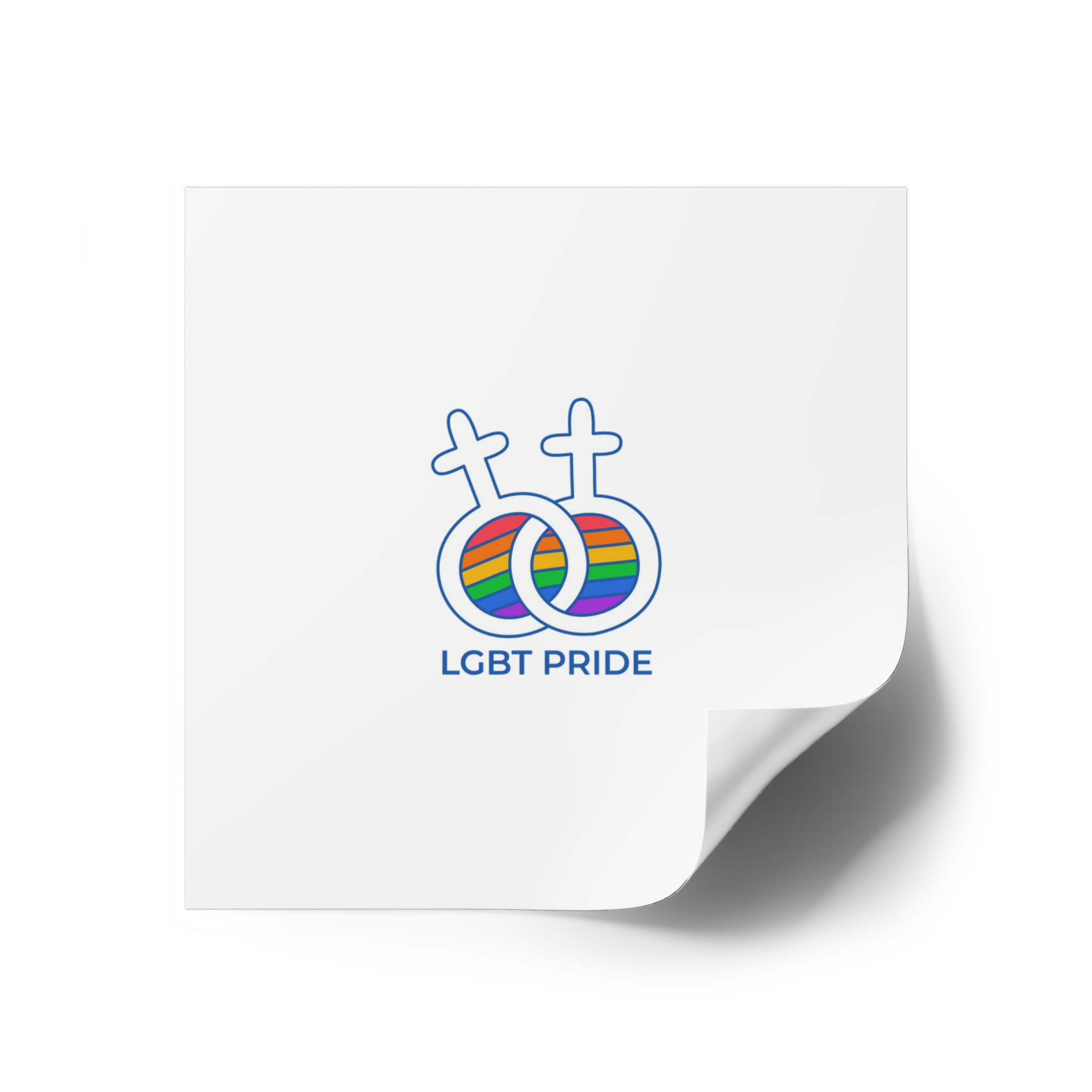 Hand Drawn Pride Month Lgbt Logo Template Laminate Stickers Square - Image 70