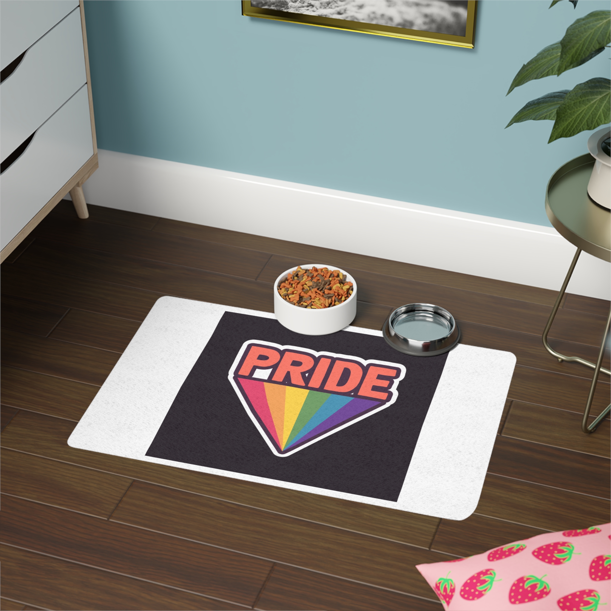 Pride With Rainbow Pet Food Mat 12x18 - Image 4