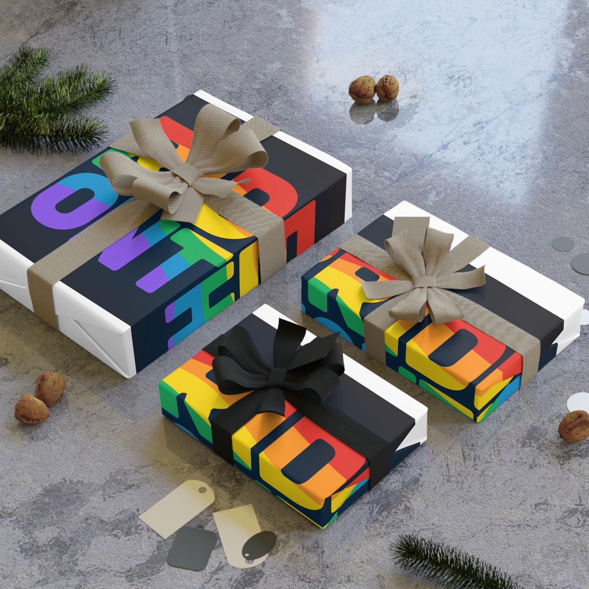 Lgbt Pride Rainbow Flag Lettering Banner Poster Social Media Pride Calligraphy With Gift Wrapping Paper Rolls 1pc - Image 4
