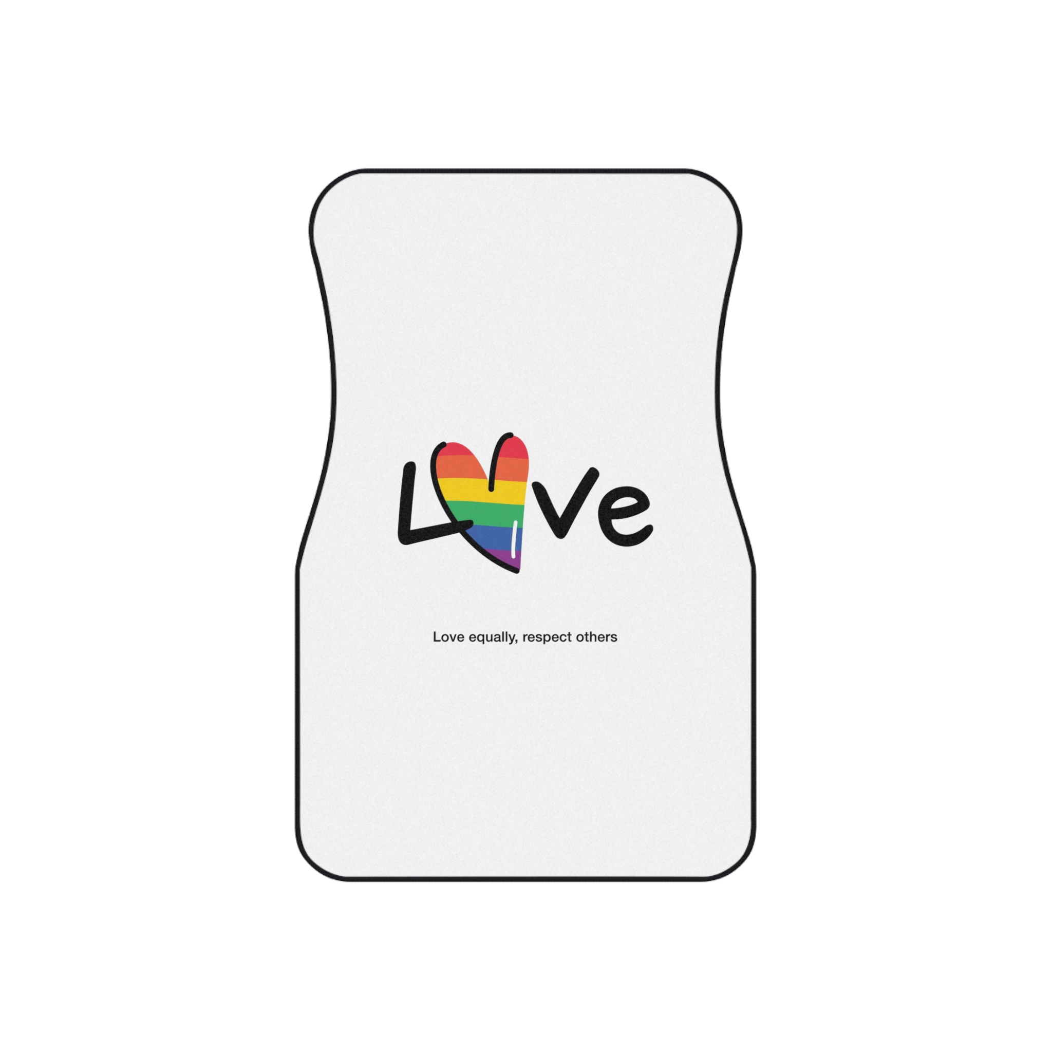 Love Letter Pride Rainbow Lettering Text Writing Pattern Freedom Love Heart Homo Colors Flag Parade(1) (1) Car Mats Set Of 4 - Image 2