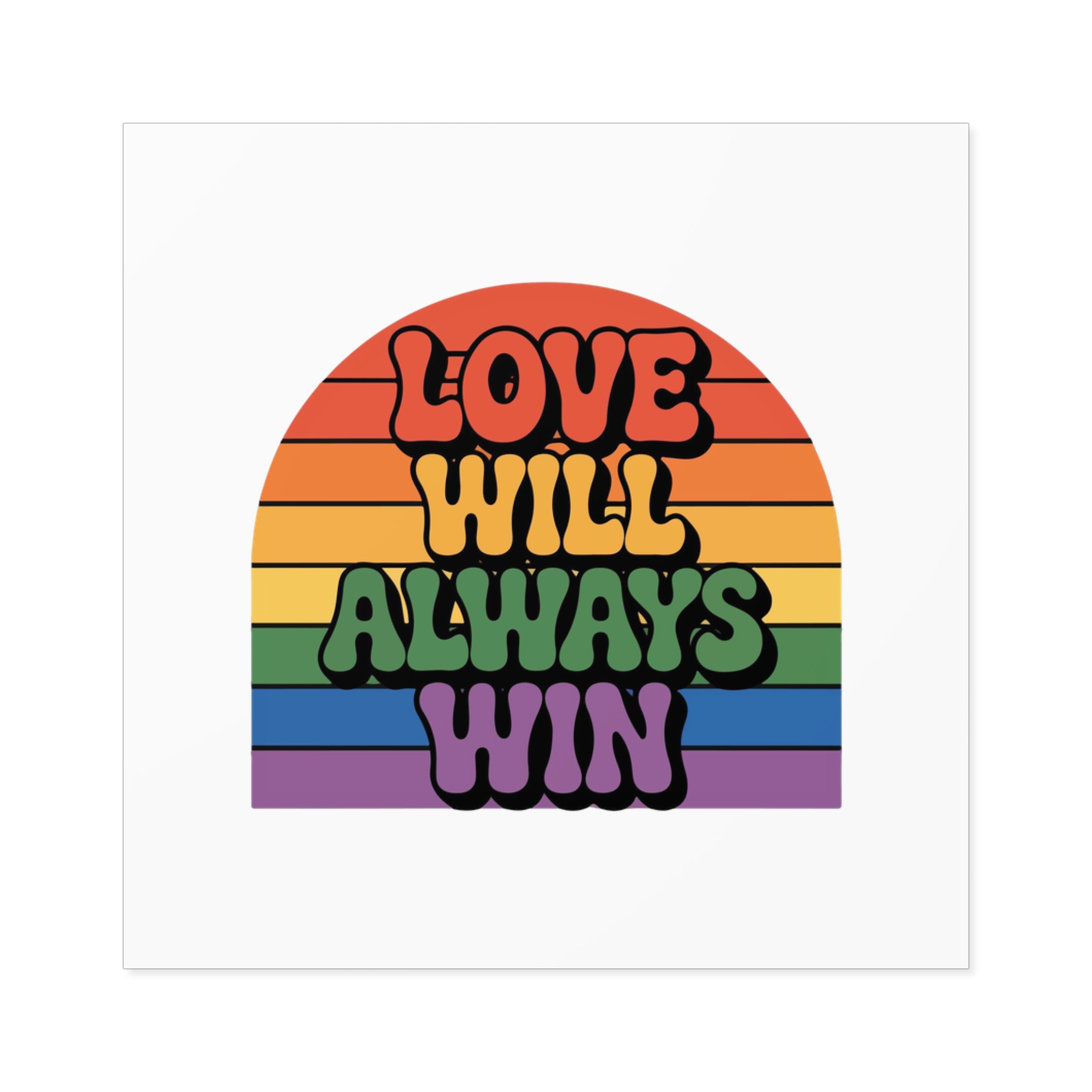 Love Will Always Win Pride Celebration Laminate Stickers Square - Image 29