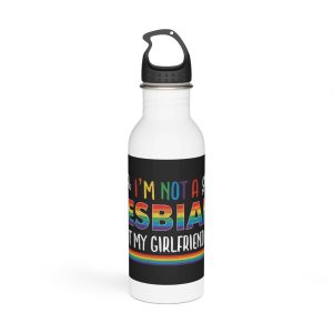 Pride Gay Rainbow Typography Vector Premium T Shirt(4) Stainless Steel Water Bottle