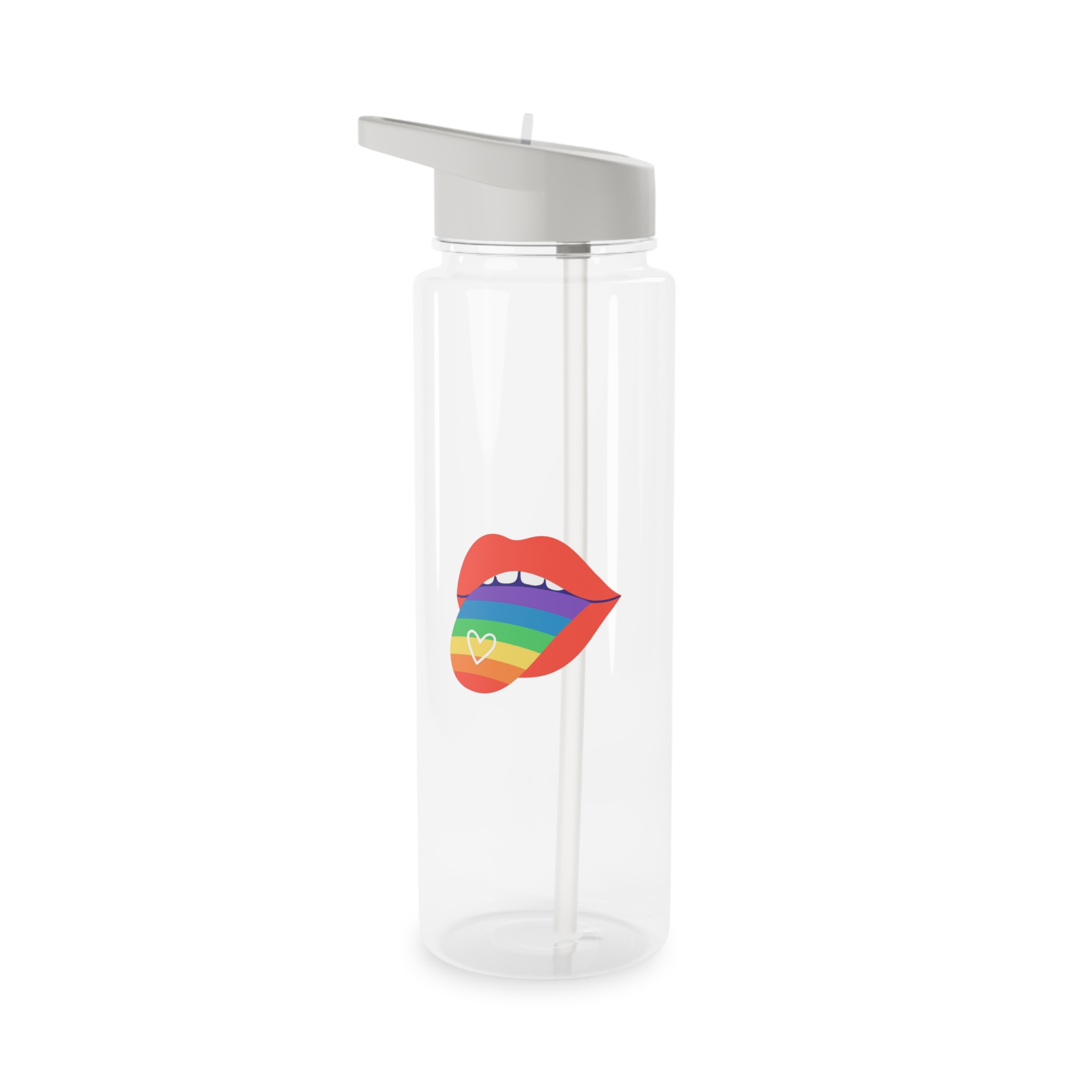 Open Red Lips With Rainbow Tongue Hand Drawn Vector Illustration Tritan Water Bottle - Image 5