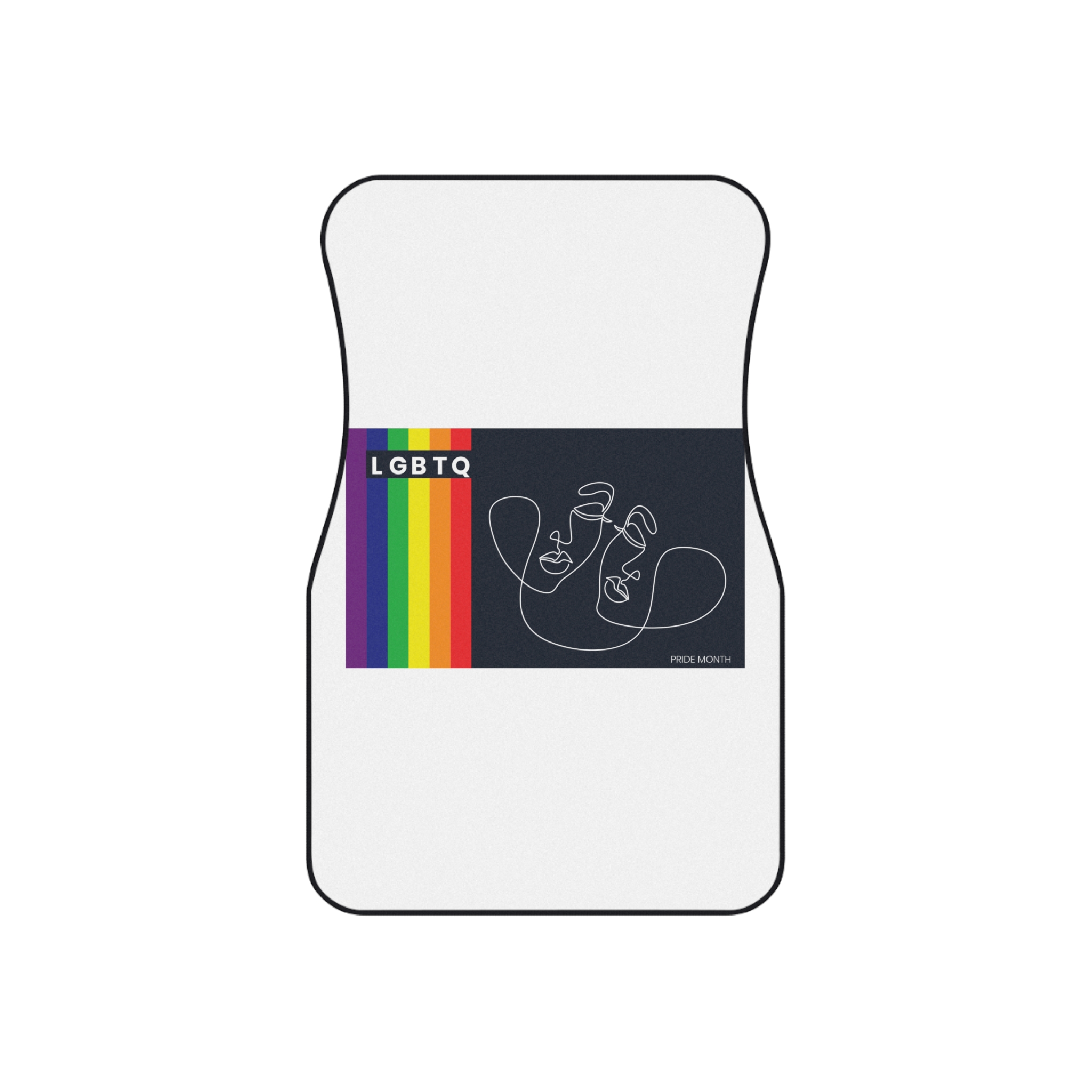 Lgbtq Pride Month Color Flag Dark Background With Female Couple Line Are Vector Illustration Car Mats Set Of 4 - Image 2