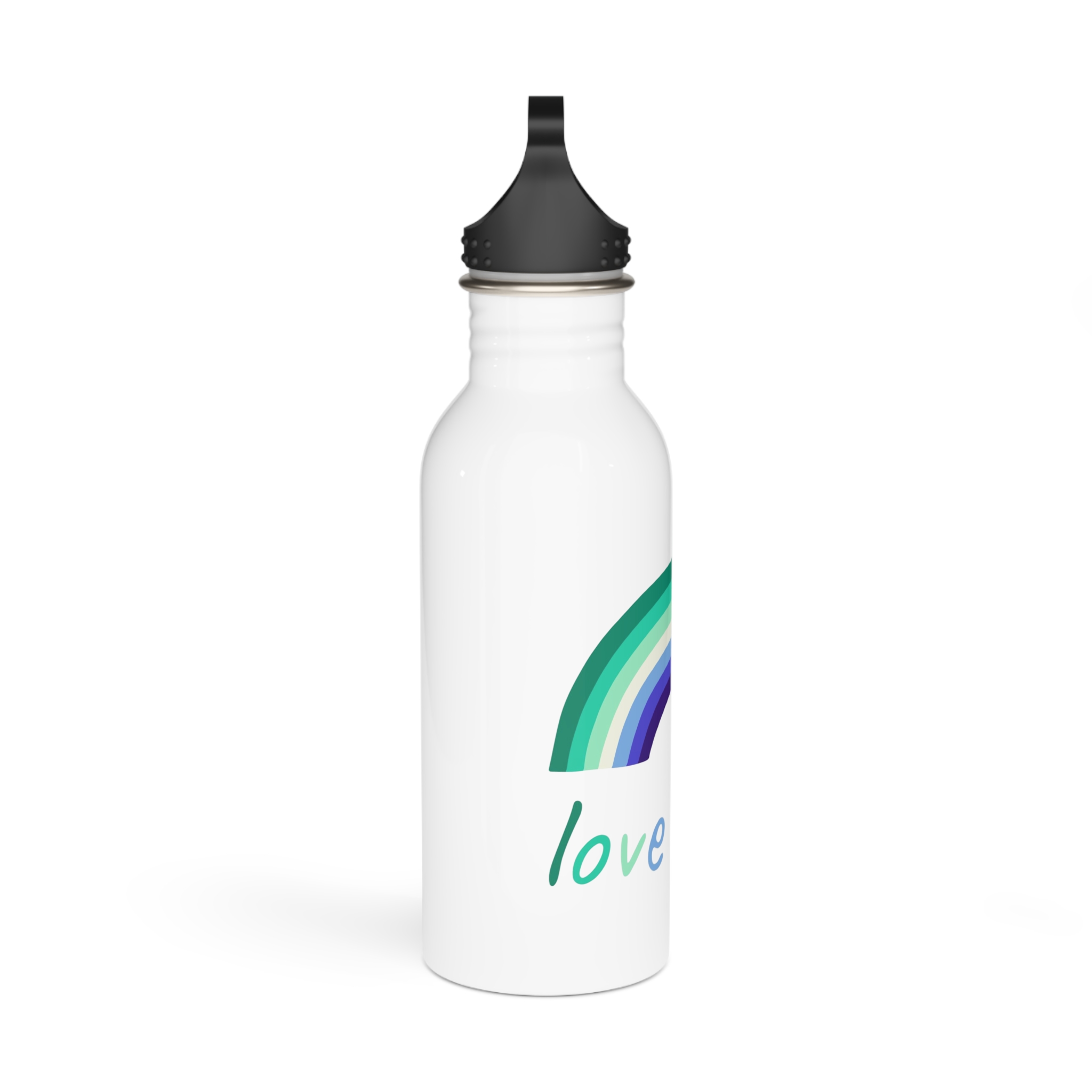 Colorful Rainbow Shape Gay Men Pride Flag Happy Pride Day Lgbtqia Community Pride Month Vector Hand Drawn Doodle Posters Stickers Logo Cards Stainless Steel Water Bottle - Image 2