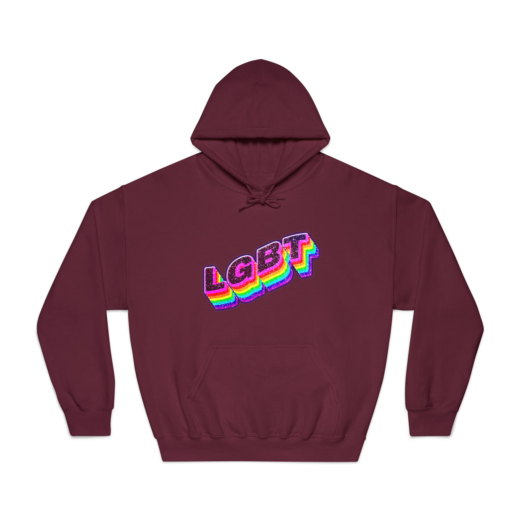 Png Word Lgbt Rainbow Typography Unisex Dryblend Hooded Sweatshirt - Image 17