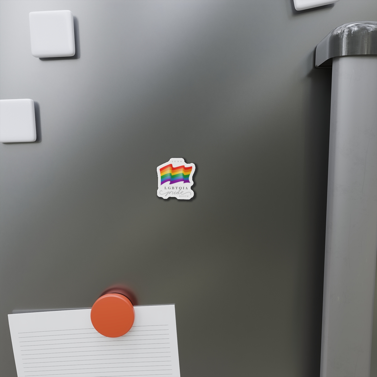 Lgbt Pride Month 2024 Concept Freedom Rainbow Flag With Hearts Gay Parade Vector Die Cut Magnets - Image 2