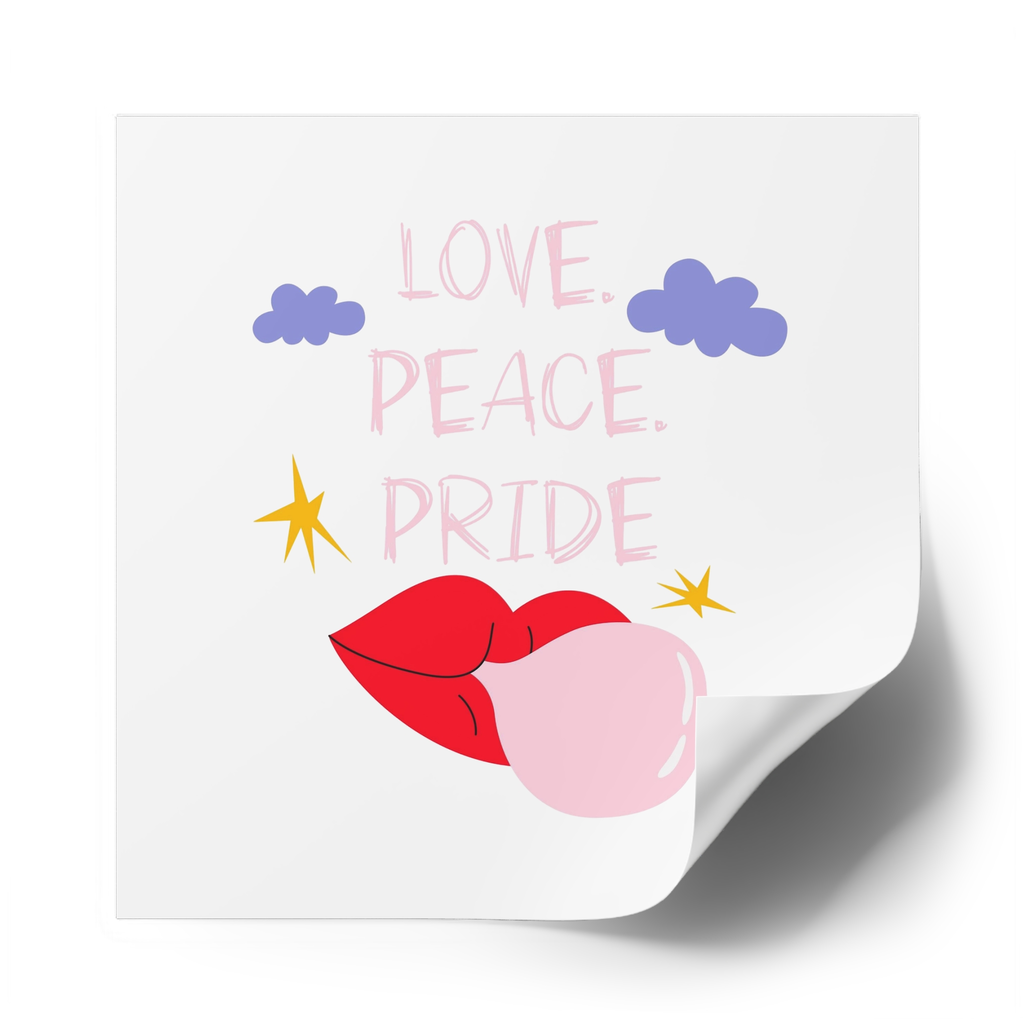 Pride Month Cartoon Funky Card Lgbt Festive Groovy Retro Poster Tolerance Freedom Laminate Stickers Square - Image 50