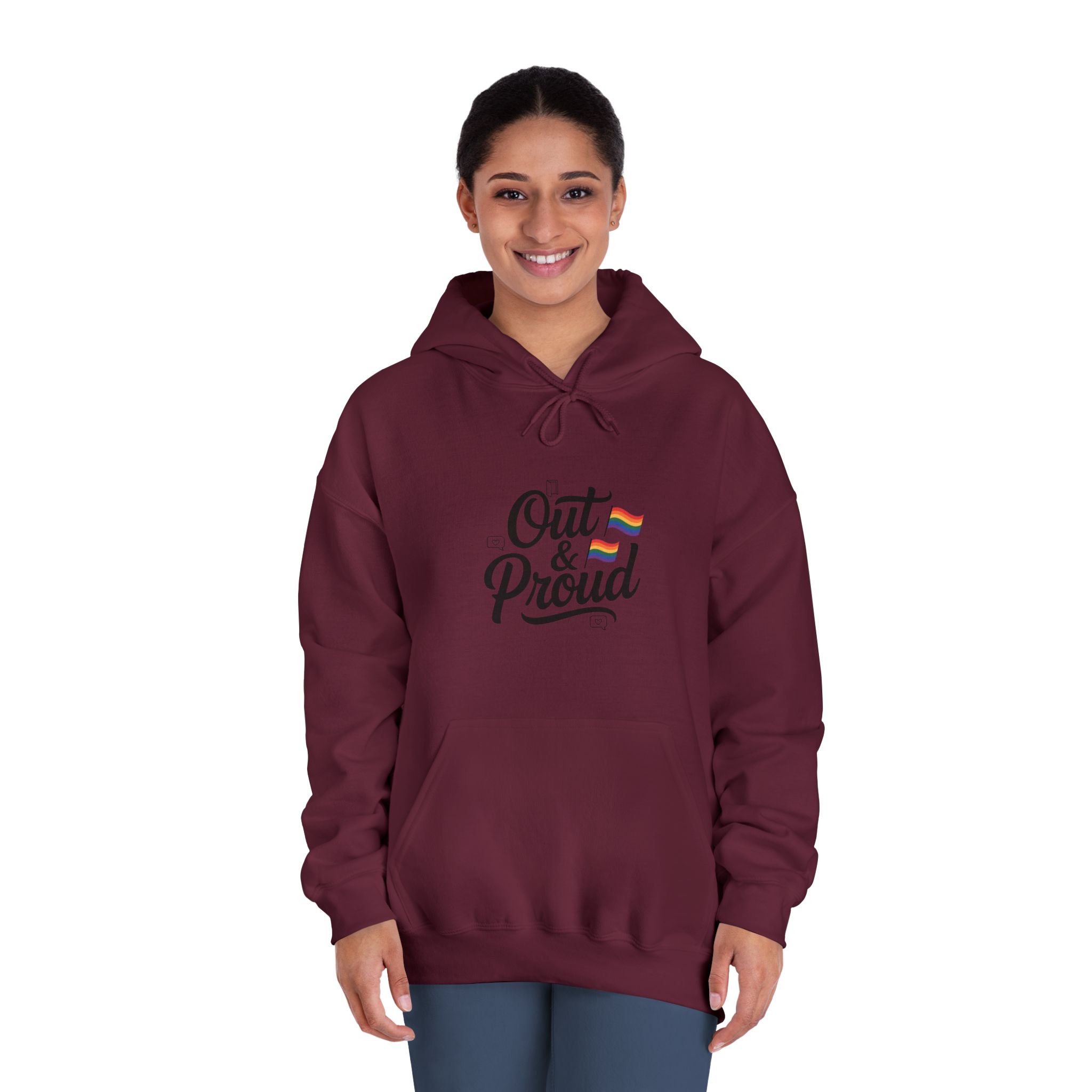 Out Proud T Shirt Design Isolated White Background1 Unisex Dryblend Hooded Sweatshirt - Image 20