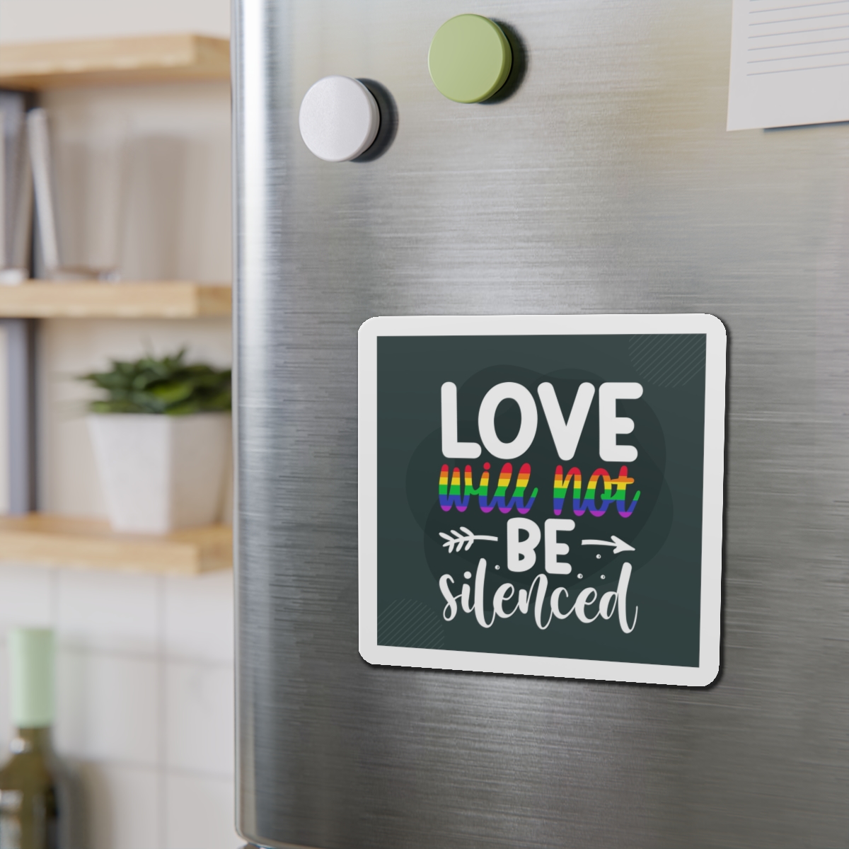 Love Will Be Silenced Premium Gay Pride Lettering Vector Design Die Cut Magnets - Image 12