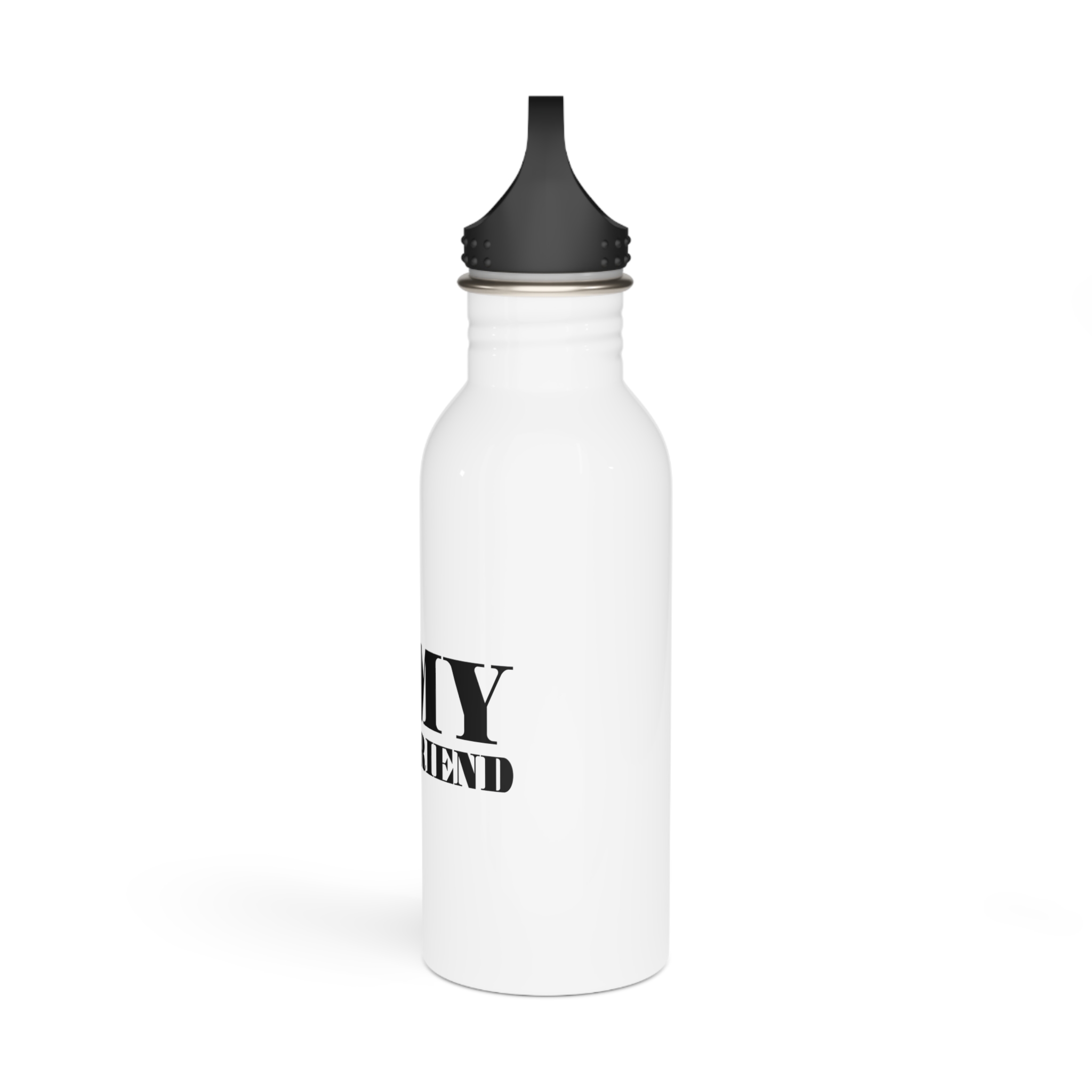 I Love My Girlfriend Typography Slogan T Shirt Printing Tee Graphic Design Vector Illustration Stainless Steel Water Bottle - Image 4