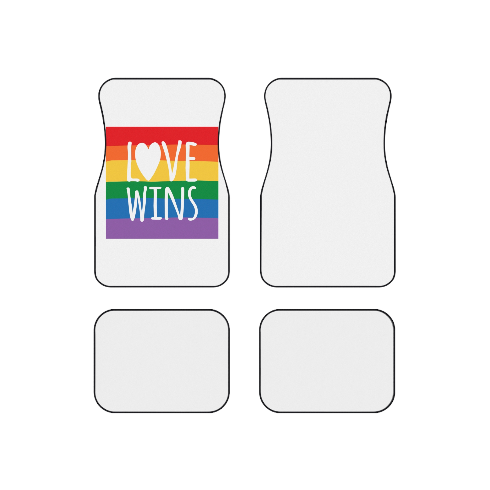 Lovewins Heart Hd 2 Car Mats Set Of 4