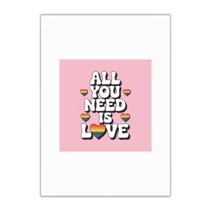 All You Need Is Love Pride Message Gift Wrapping Paper Sheets 1pc