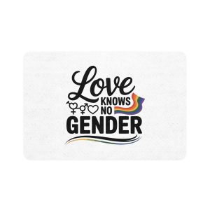 Love Knows No Gender T Shirt Design Isolated White Background Pet Food Mat 12x18