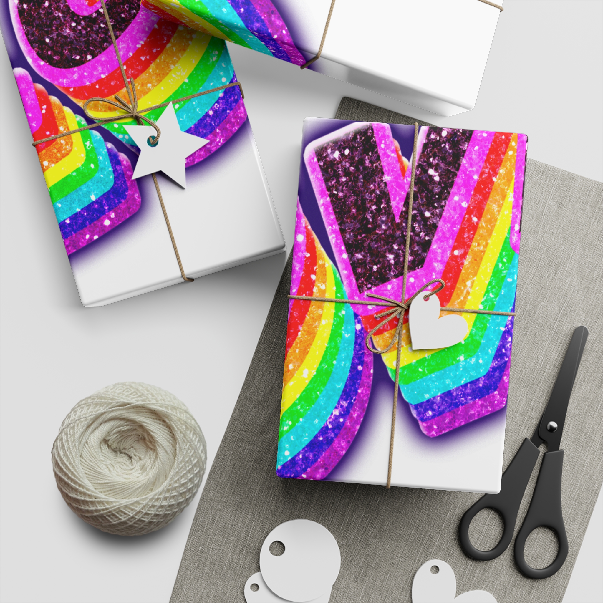 Love Png Word Rainbow Typography Gift Wrapping Paper Sheets 1pc - Image 5