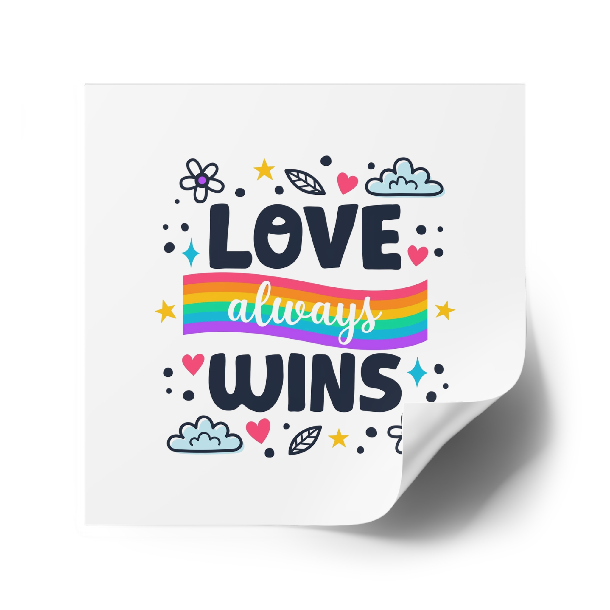 Pride Day Lettering Style Laminate Stickers Square - Image 38