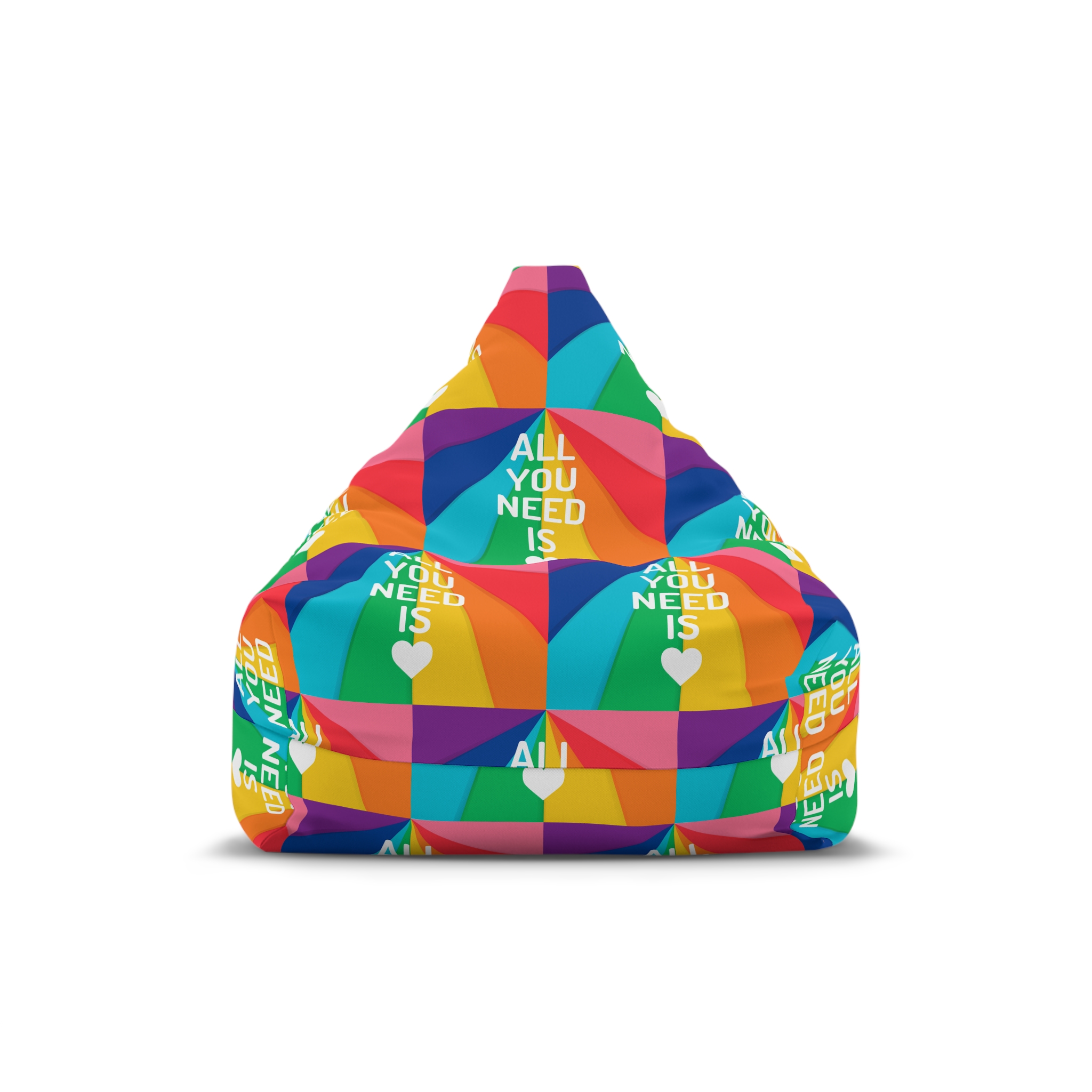 Rainbow Colored Background With All You Need Is Love Concept Pride Month Bean Bag Chair Cover