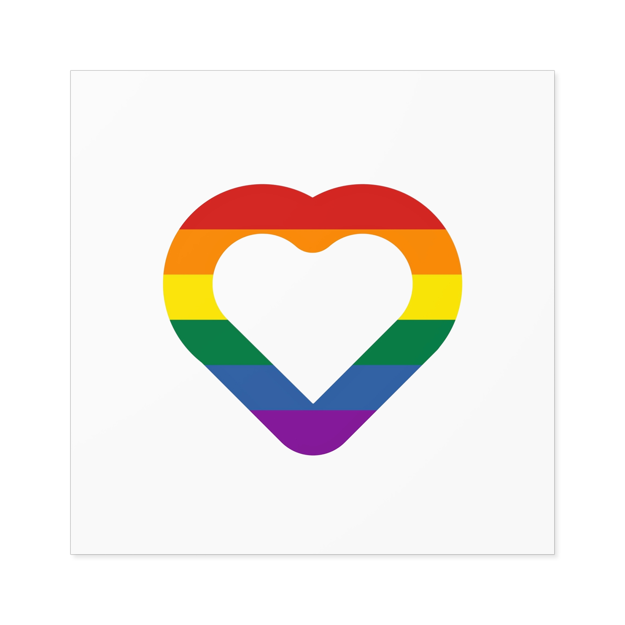 Pride Flag Heart Shape Icon Isolated White Background Lgbt Love Modern Sign Vector Illustration Laminate Stickers Square - Image 77