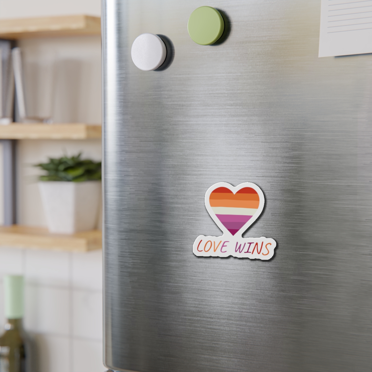 Colorful Heart Shape Lesbian Pride Flag Happy Pride Day Lgbtqia Community Pride Month Vector Hand Drawn Doodle Posters Stickers Logo Cards (1) Die Cut Magnets - Image 6