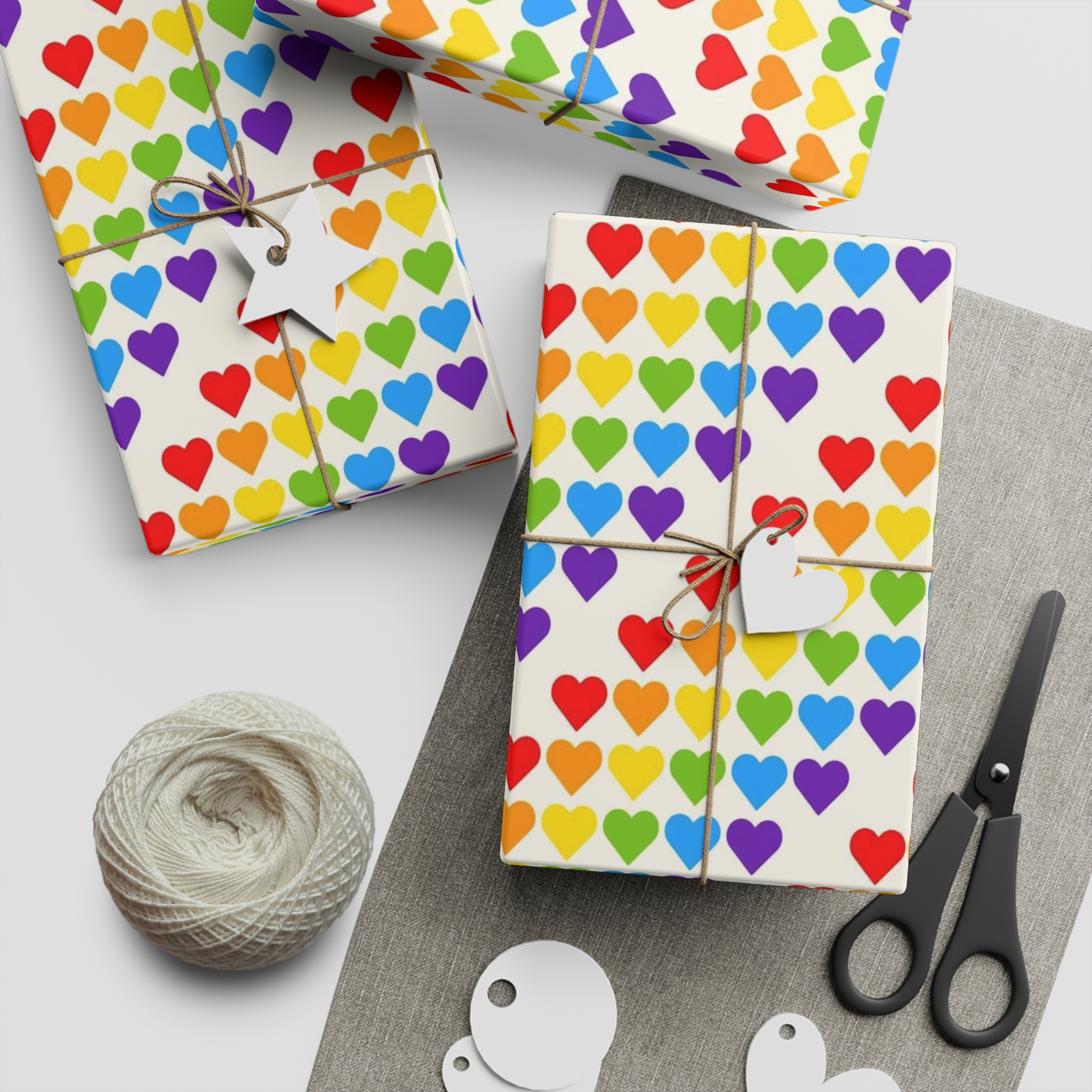 Rainbow Heart Mosaic Seamless Vector Pattern Gift Wrapping Paper Sheets 1pc - Image 5