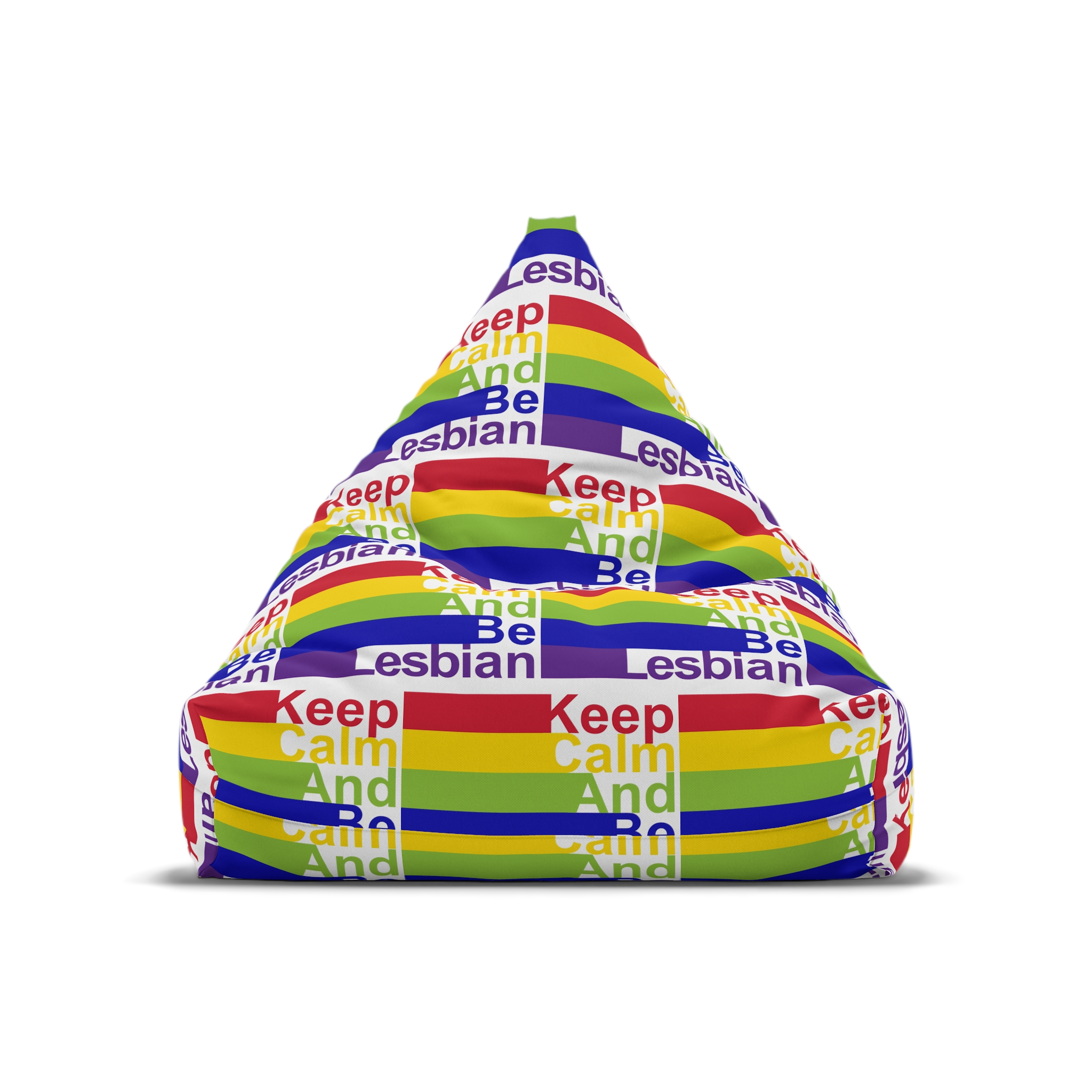 Lgbt Concept Motivating Phrase Colors Rainbow Keep Calm Be Yourself Bean Bag Chair Cover - Image 5