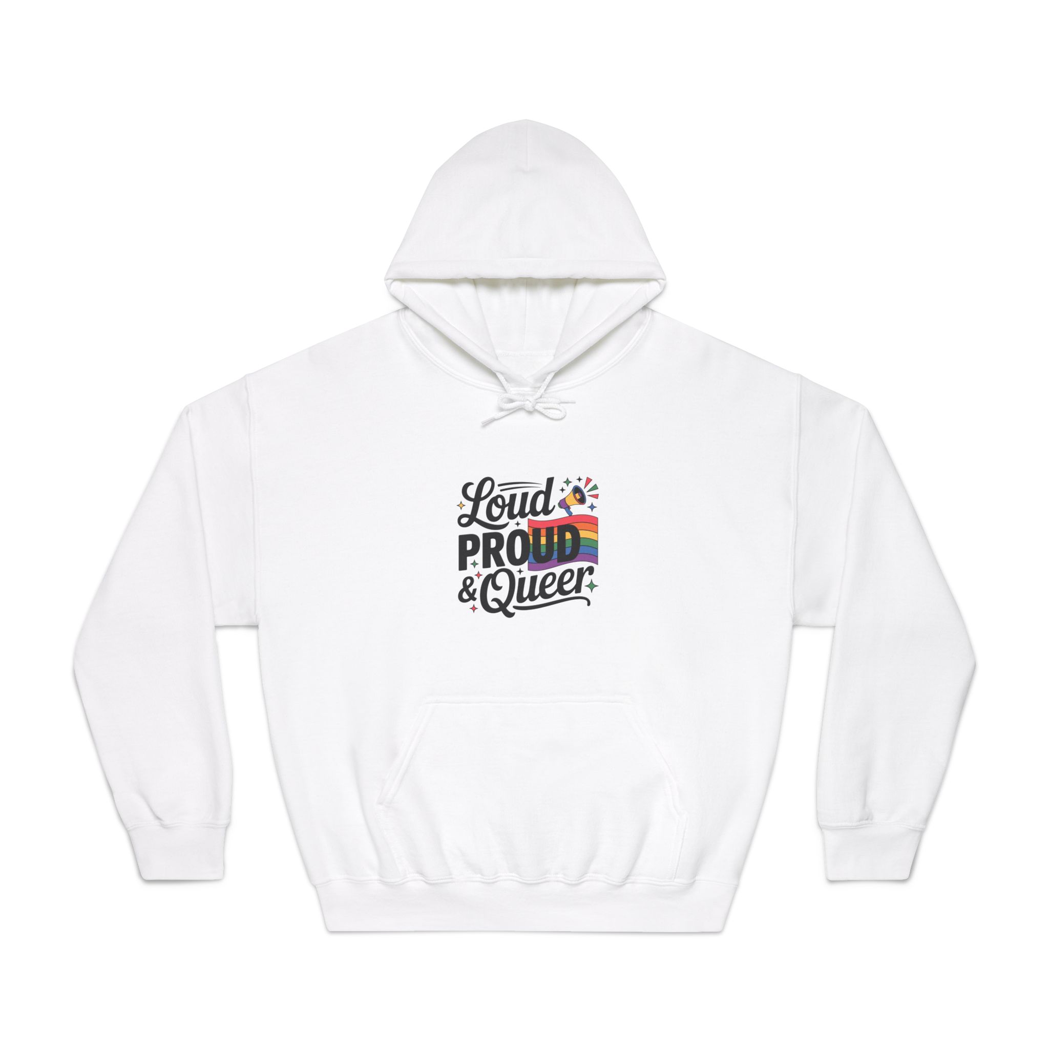 Loud Proud Queer T Shirt Design Isolated White Background2 Unisex Dryblend Hooded Sweatshirt